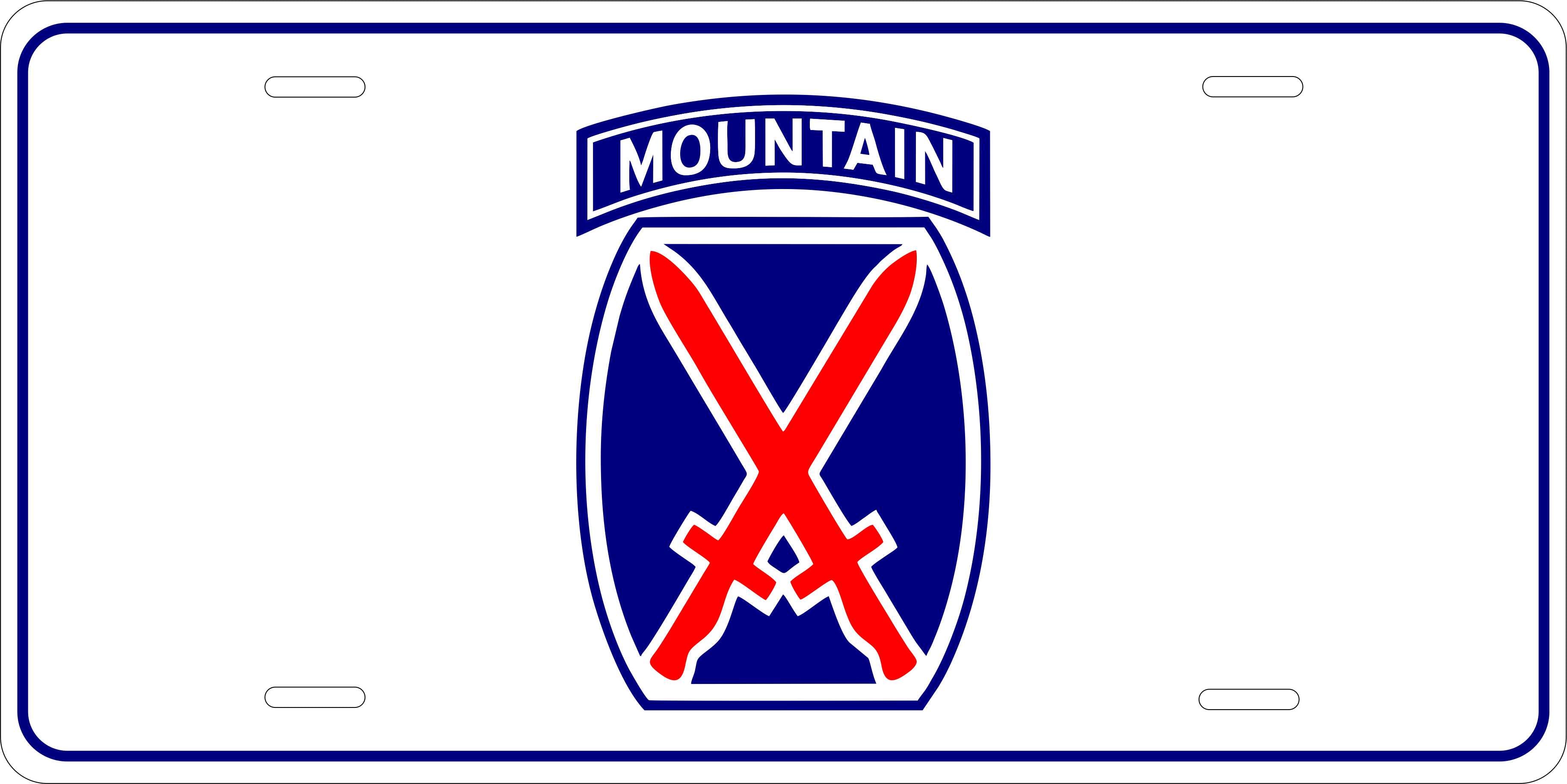 10th Mountain Inf Div Army Military License Plate personalized Novelty Fun Car Bike Motorcycle