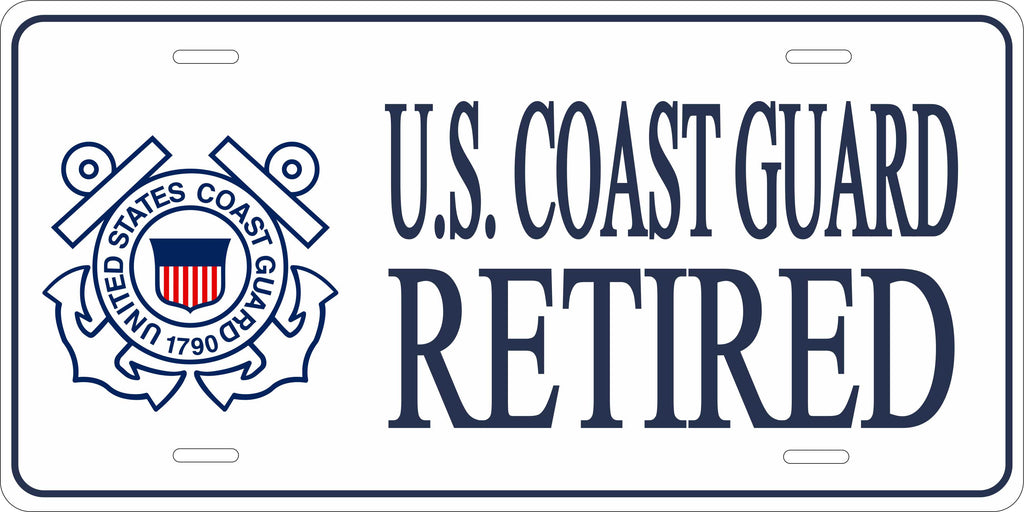 US Coast Guard Retired Military License Plate personalized Novelty Fun Car Bike Motorcycle