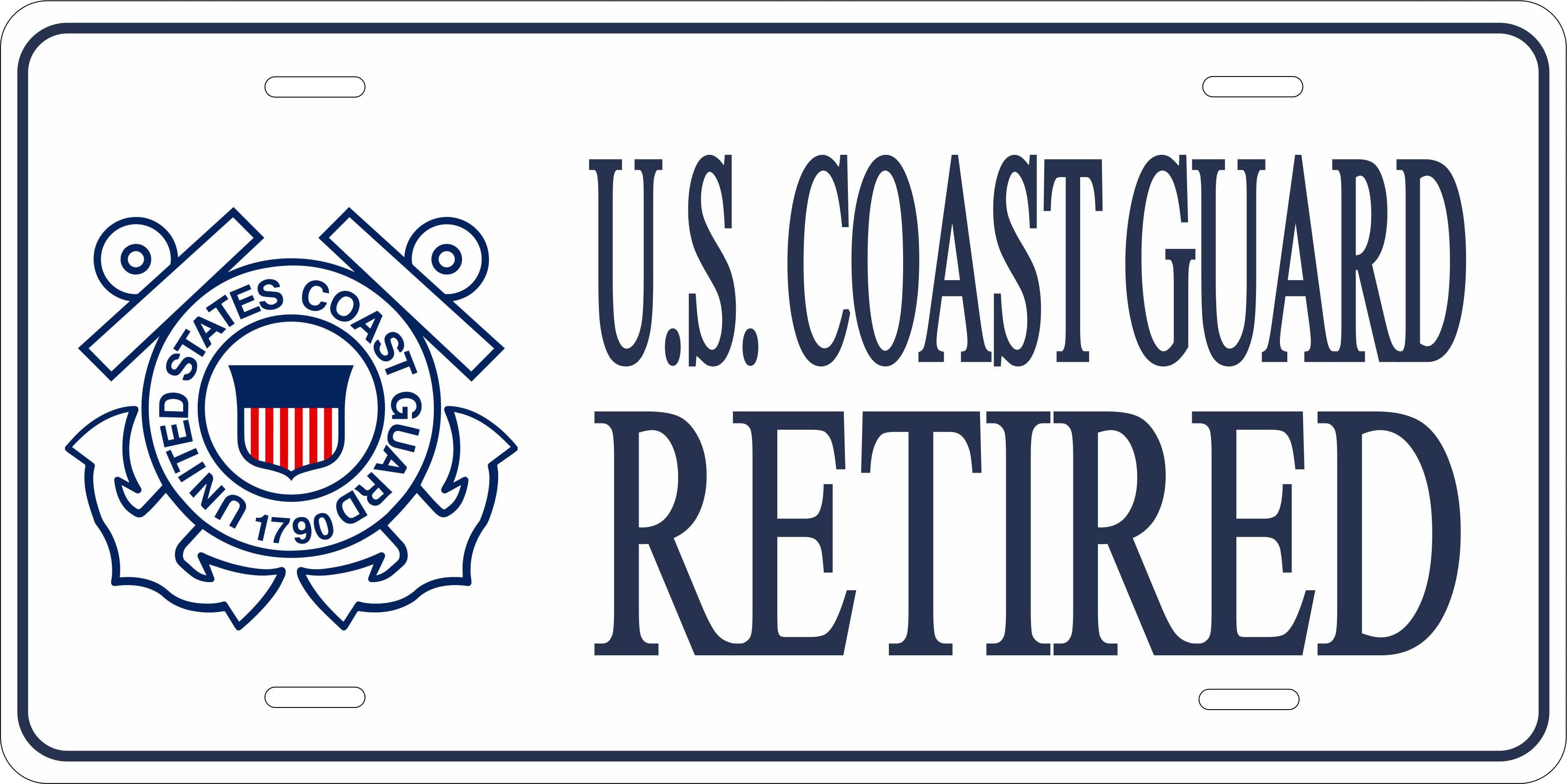 US Coast Guard Retired Military License Plate personalized Novelty Fun Car Bike Motorcycle