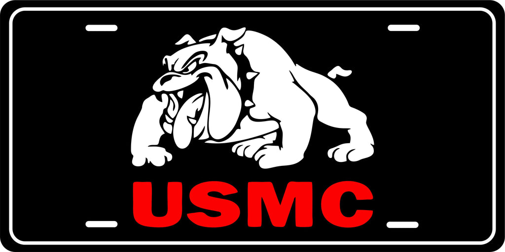 Bulldog USMC Military License Plate personalized Novelty Fun Car Bike Motorcycle