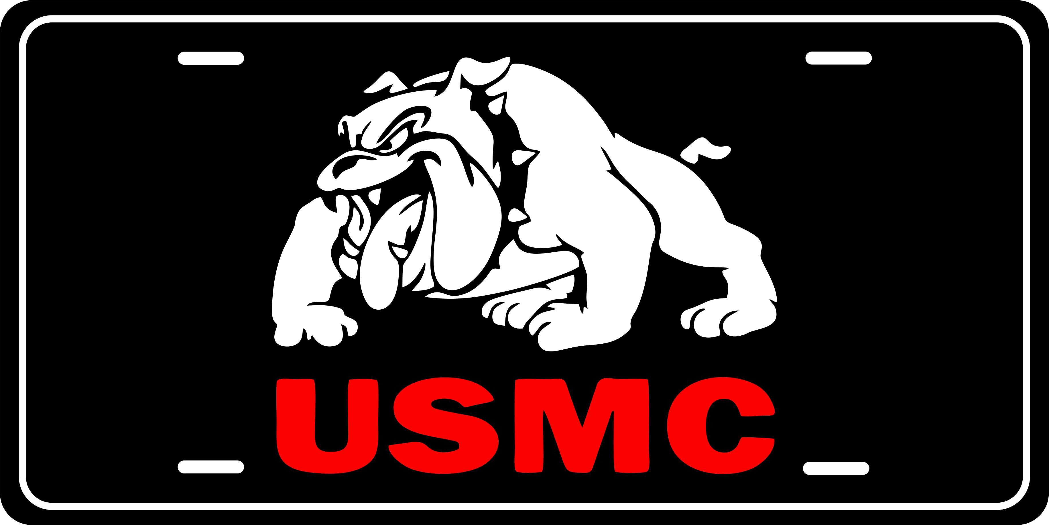 Bulldog USMC Military License Plate personalized Novelty Fun Car Bike Motorcycle