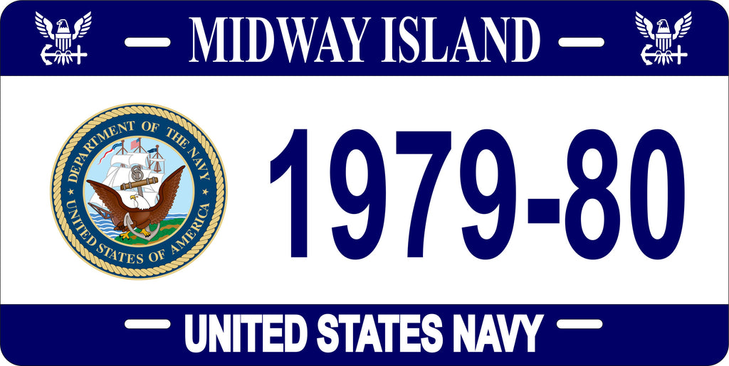 Midway Navy US Territory License Plate Personalized Novelty Fun Car Bike Motorcycle