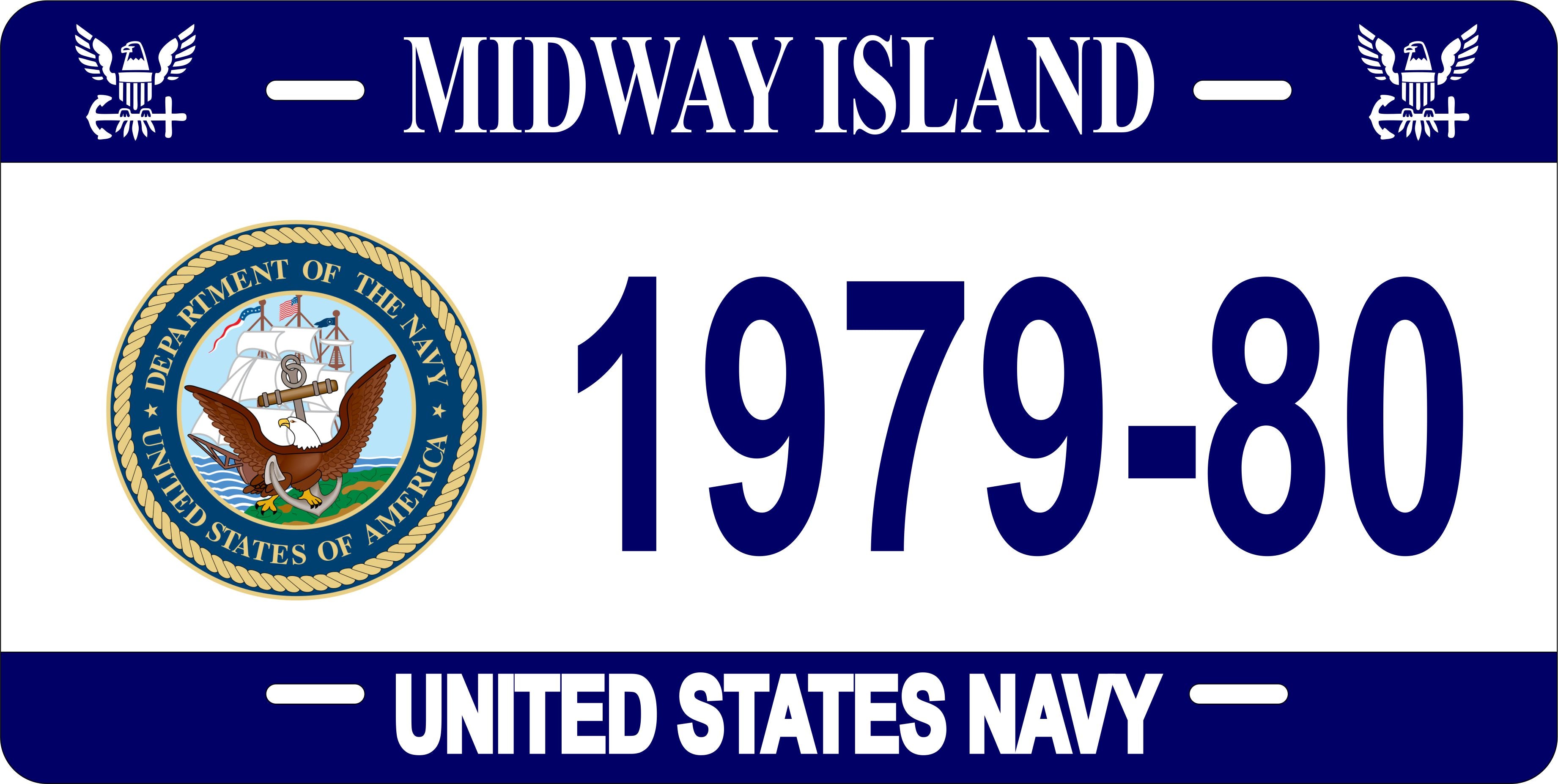 Midway Navy US Territory License Plate Personalized Novelty Fun Car Bike Motorcycle