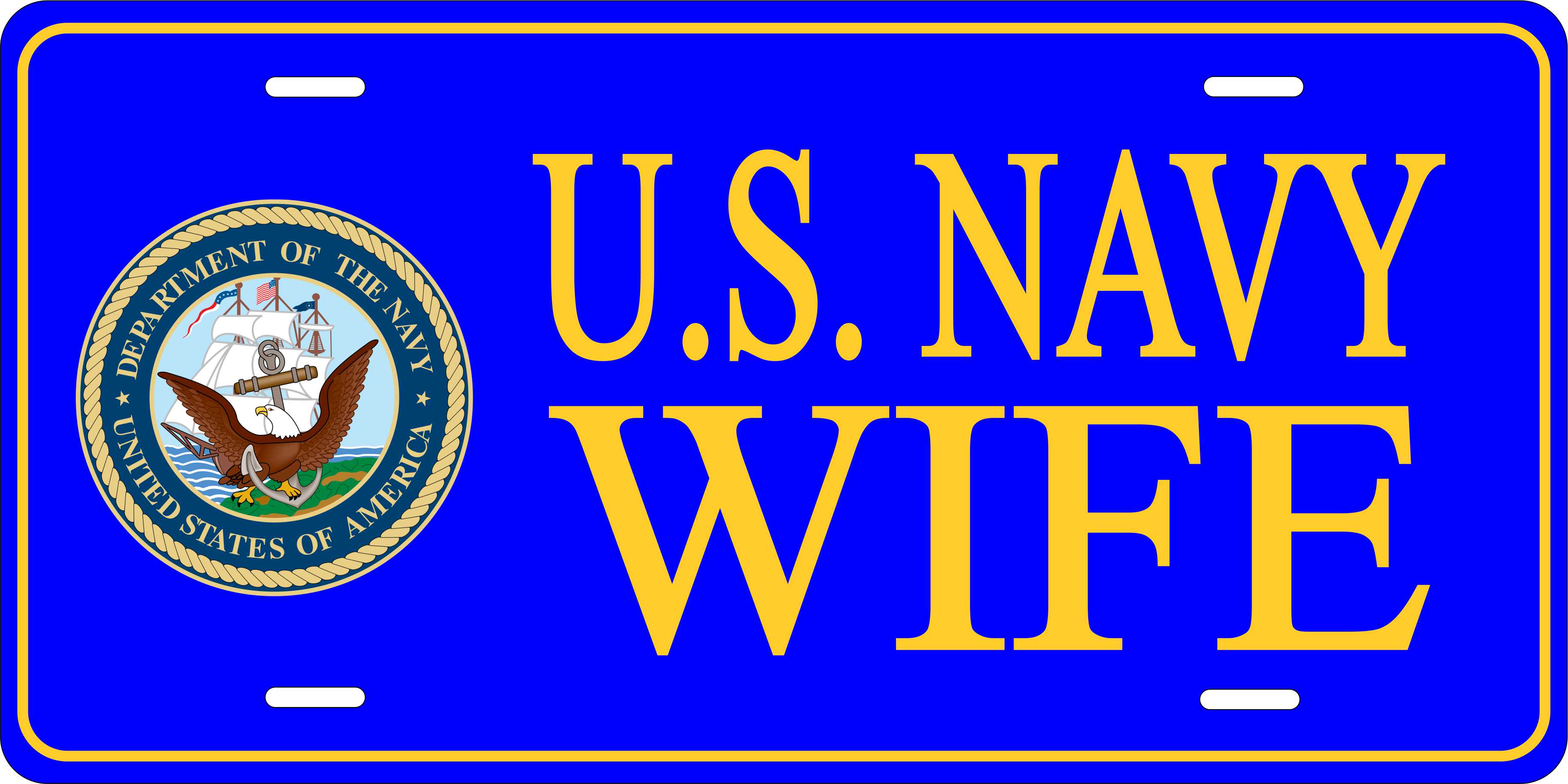 US Navy Wife Military License Plate personalized Novelty Fun Car Bike Motorcycle