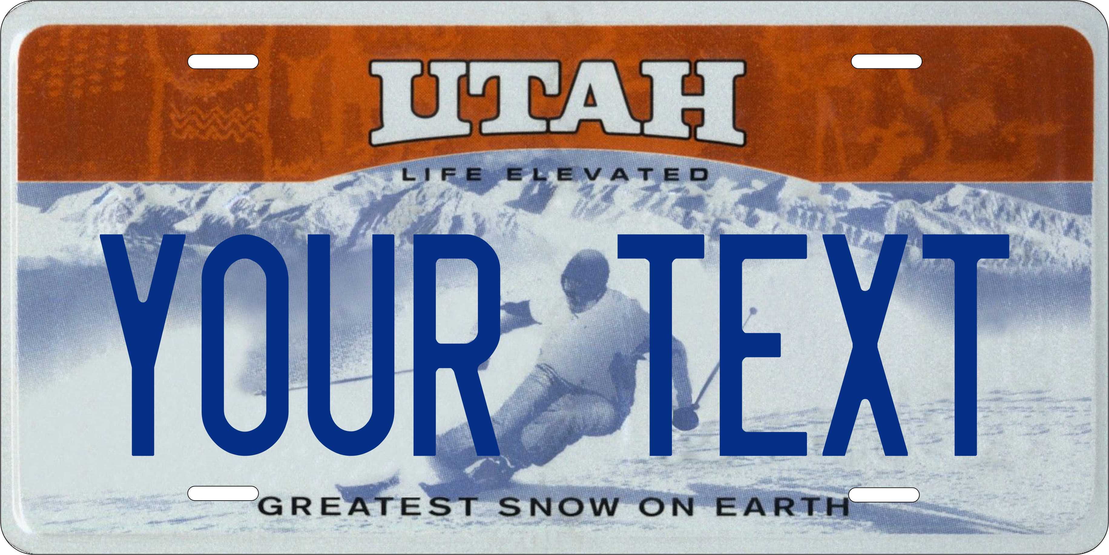 Utah 2007 Ski License Plate Personalized Novelty Fun Car Bike Motorcycle
