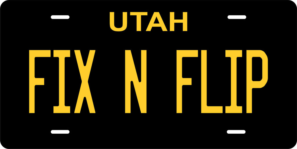 Utah Black Yellow License Plate Personalized Novelty Fun Car Bike Motorcycle