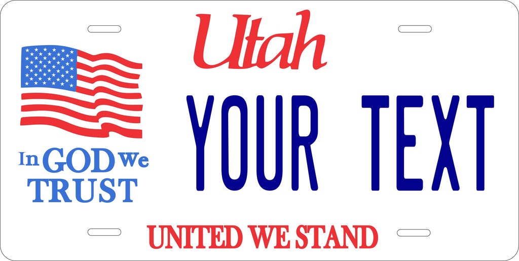 Utah United We Stand License Plate Personalized Novelty Fun Car Bike Motorcycle