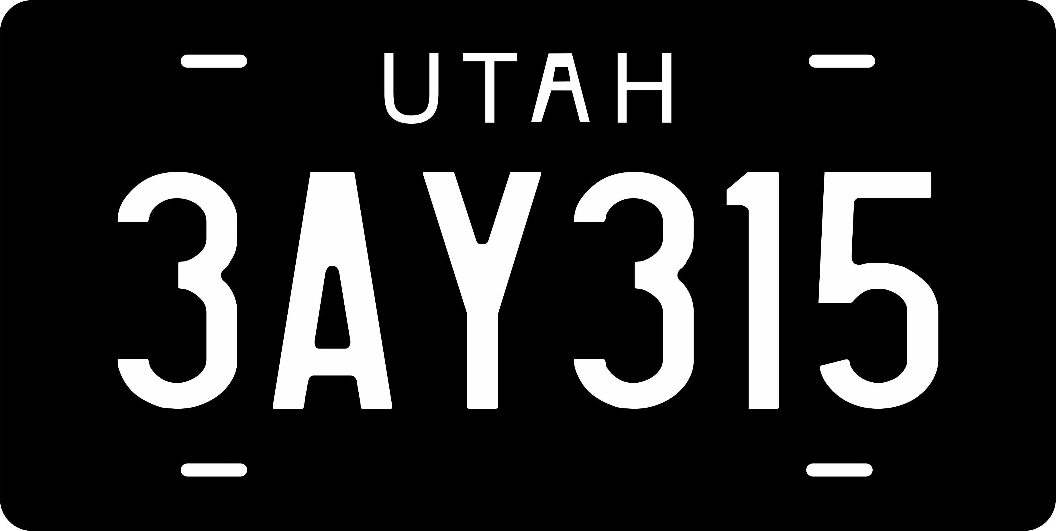 Utah Black White License Plate Personalized Novelty Fun Car Bike Motorcycle