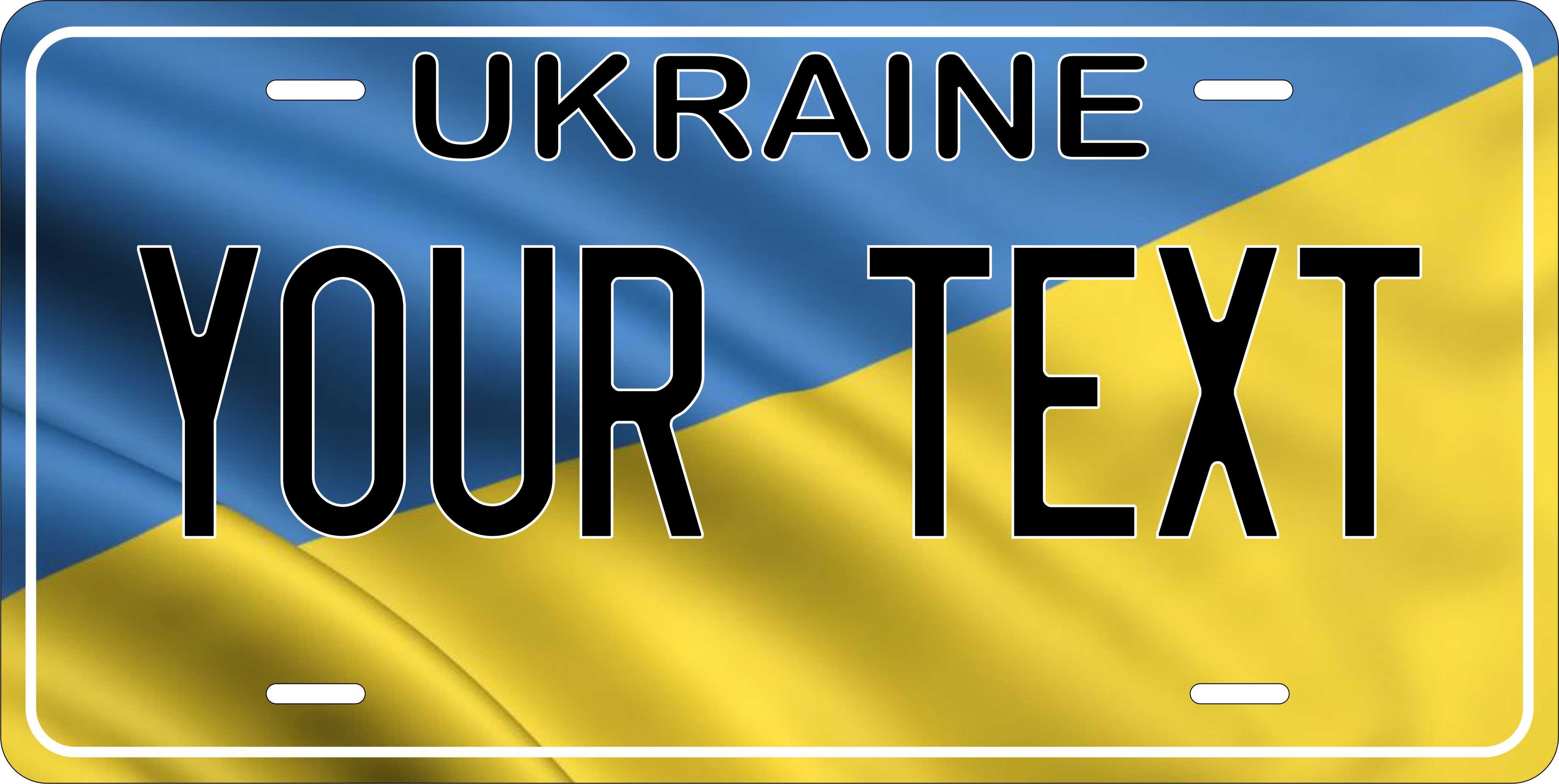 Ukraine Europe Flag Wave License Plate personalized Novelty Fun Car Bike Motorcycle
