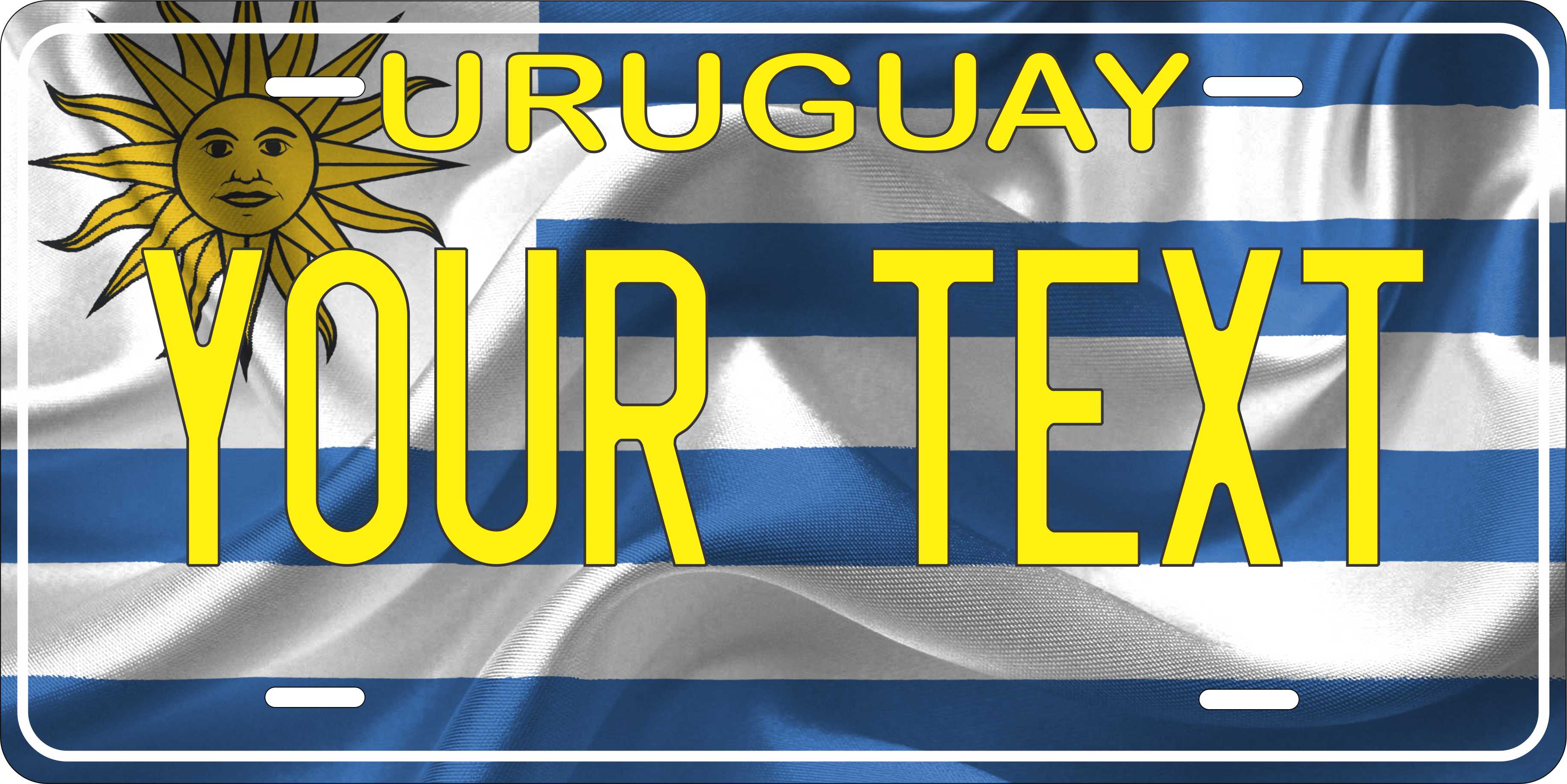 Uruguay Flag Wave CSA License Plate Custom Novelty Car Bike Motorcycle
