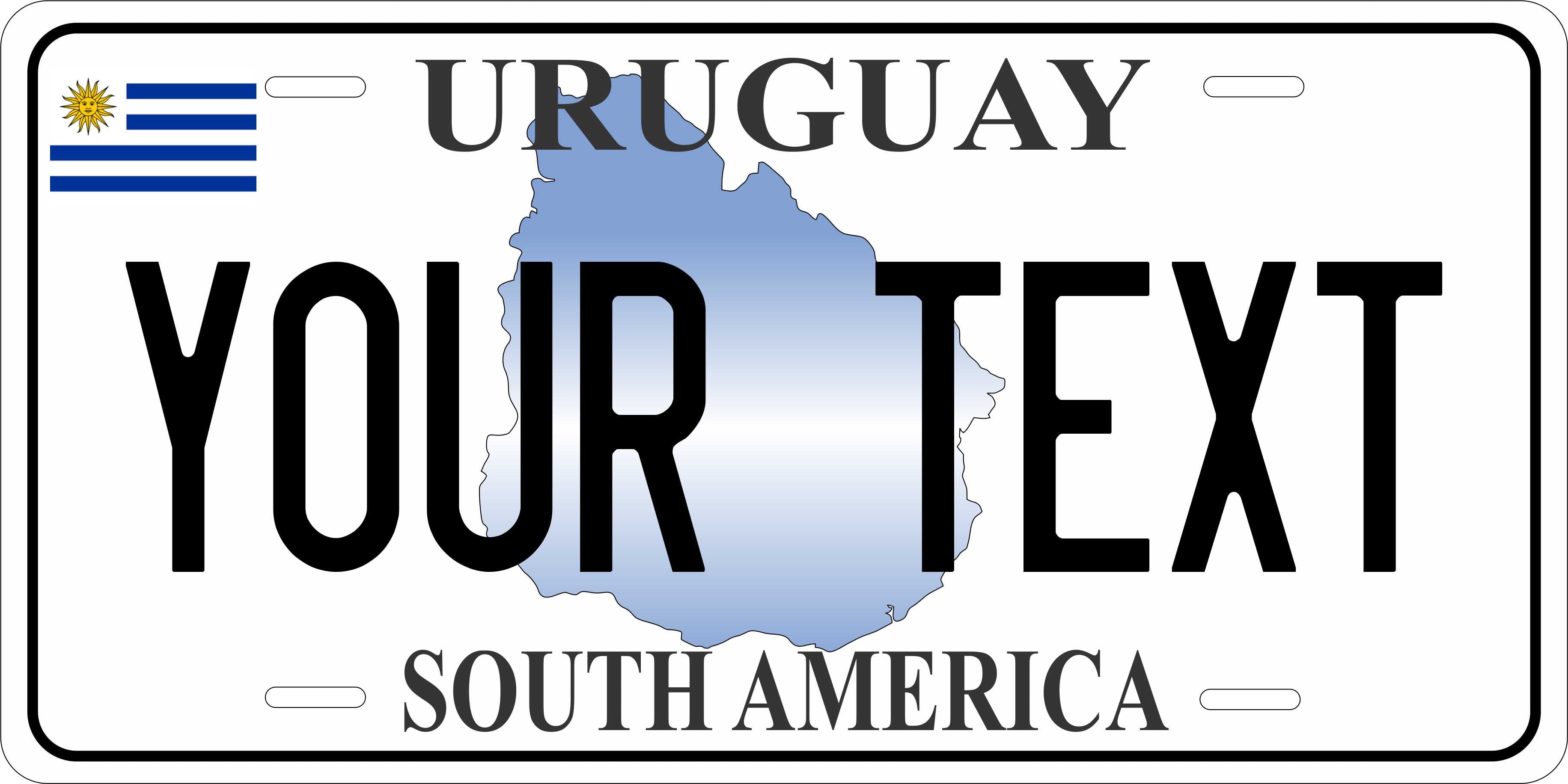 Uruguay Map CSA License Plate Custom Novelty Car Bike Motorcycle