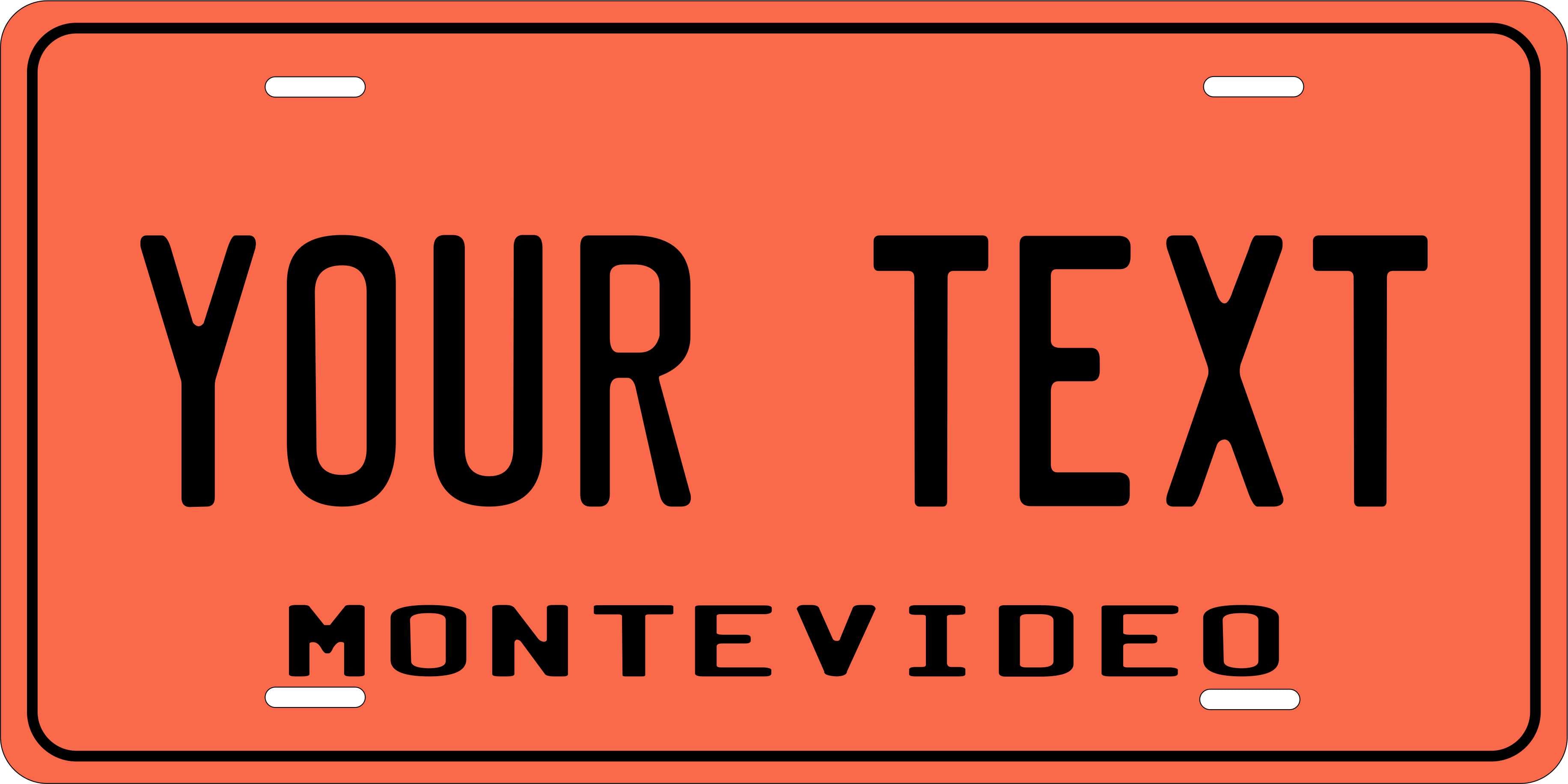 Uruguay Montevideo Orange CSA License Plate Custom Novelty Car Bike Motorcycle