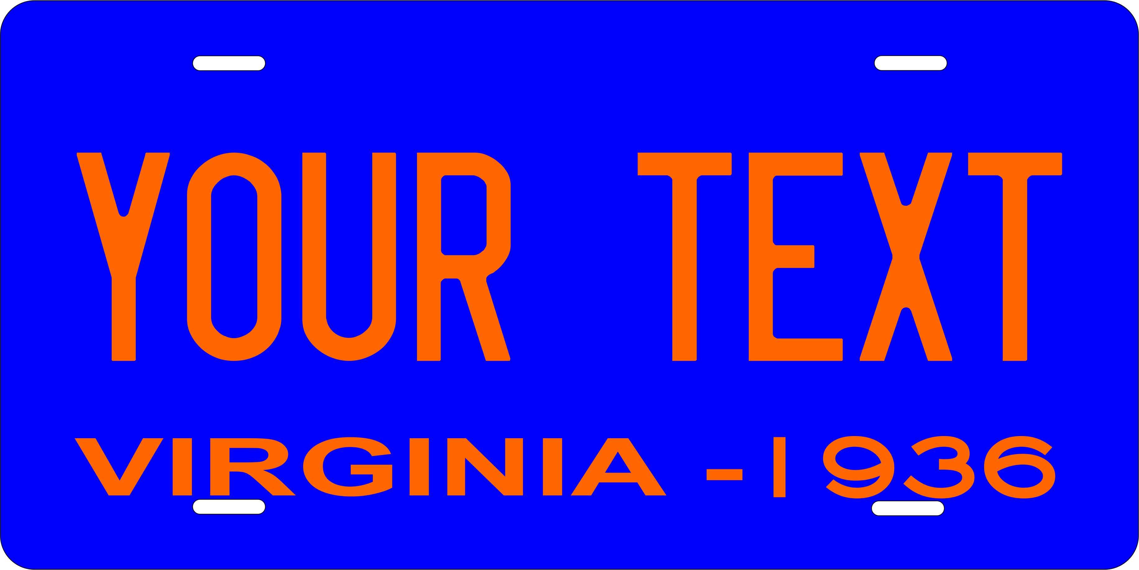 Virginia State 1936 License Plate Personalized Novelty Fun Car Bike Motorcycle