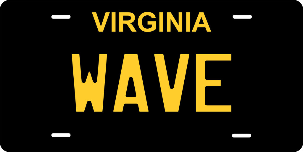 Virginia State Black Yellow License Plate Personalized Novelty Fun Car Bike Motorcycle