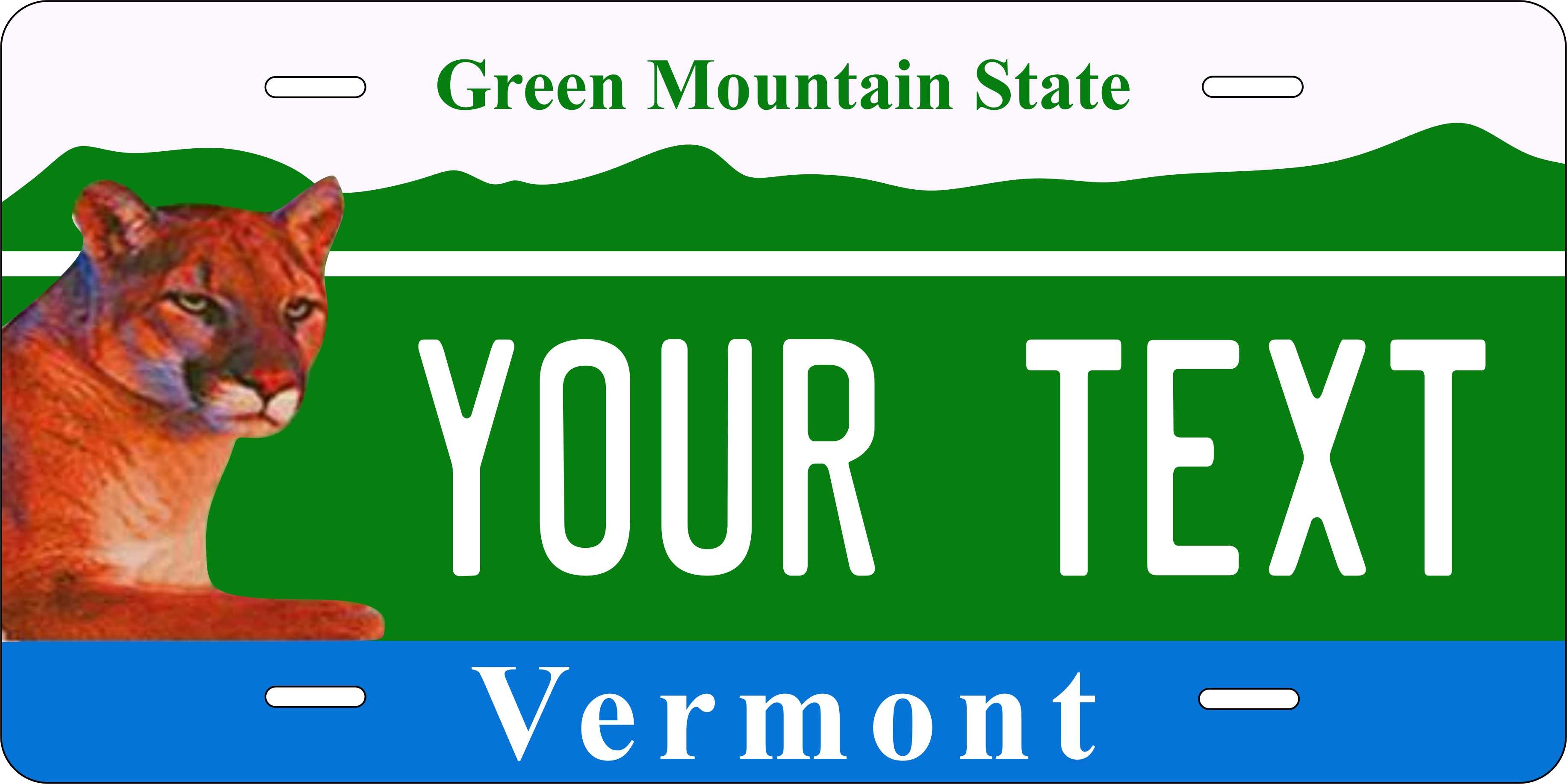 Vermont Lion License Plate Yellow personalized Novelty Fun Car Bike Motorcycle