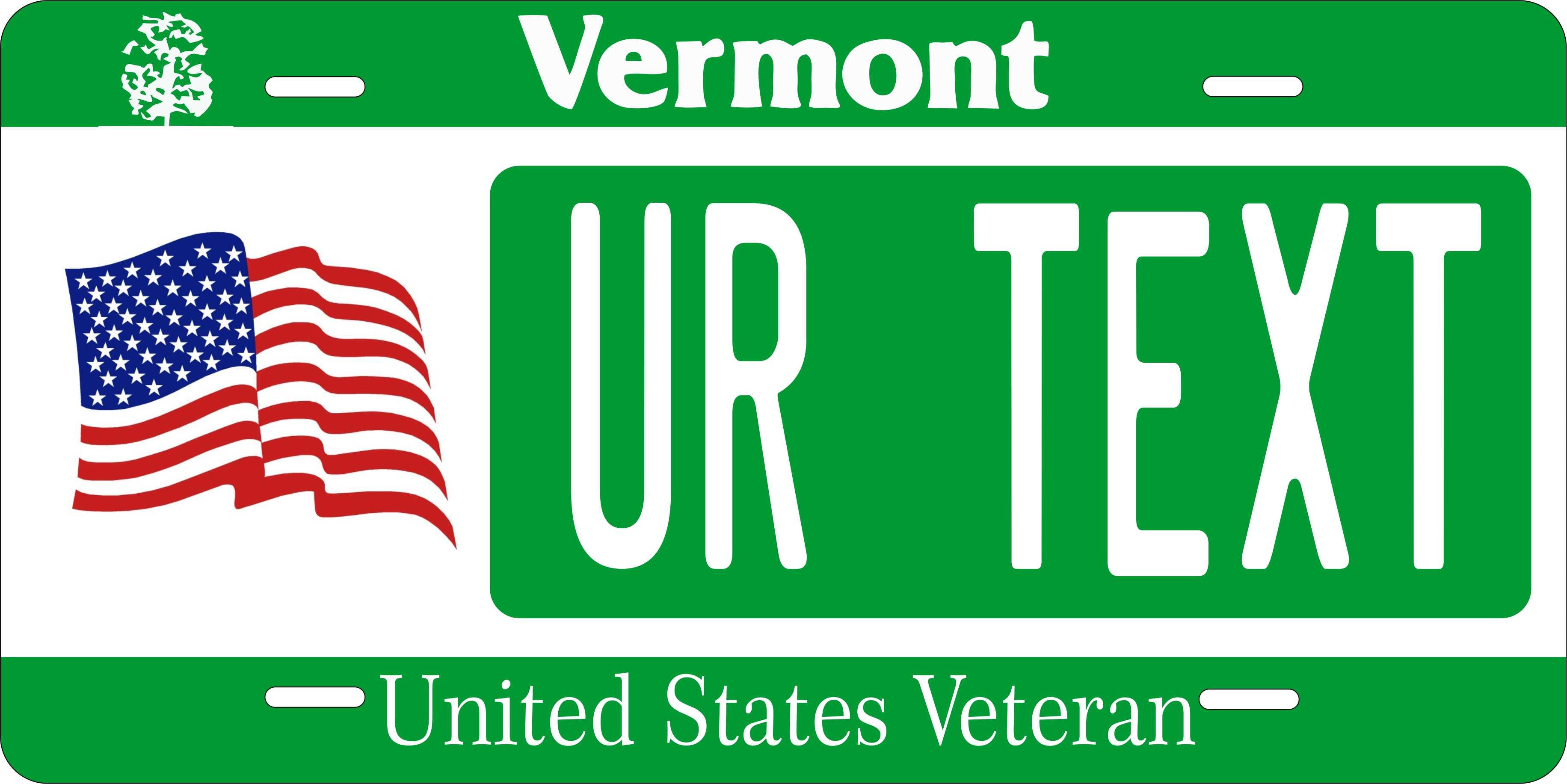 Vermont Veteran Military License Plate Yellow personalized Novelty Fun Car Bike Motorcycle