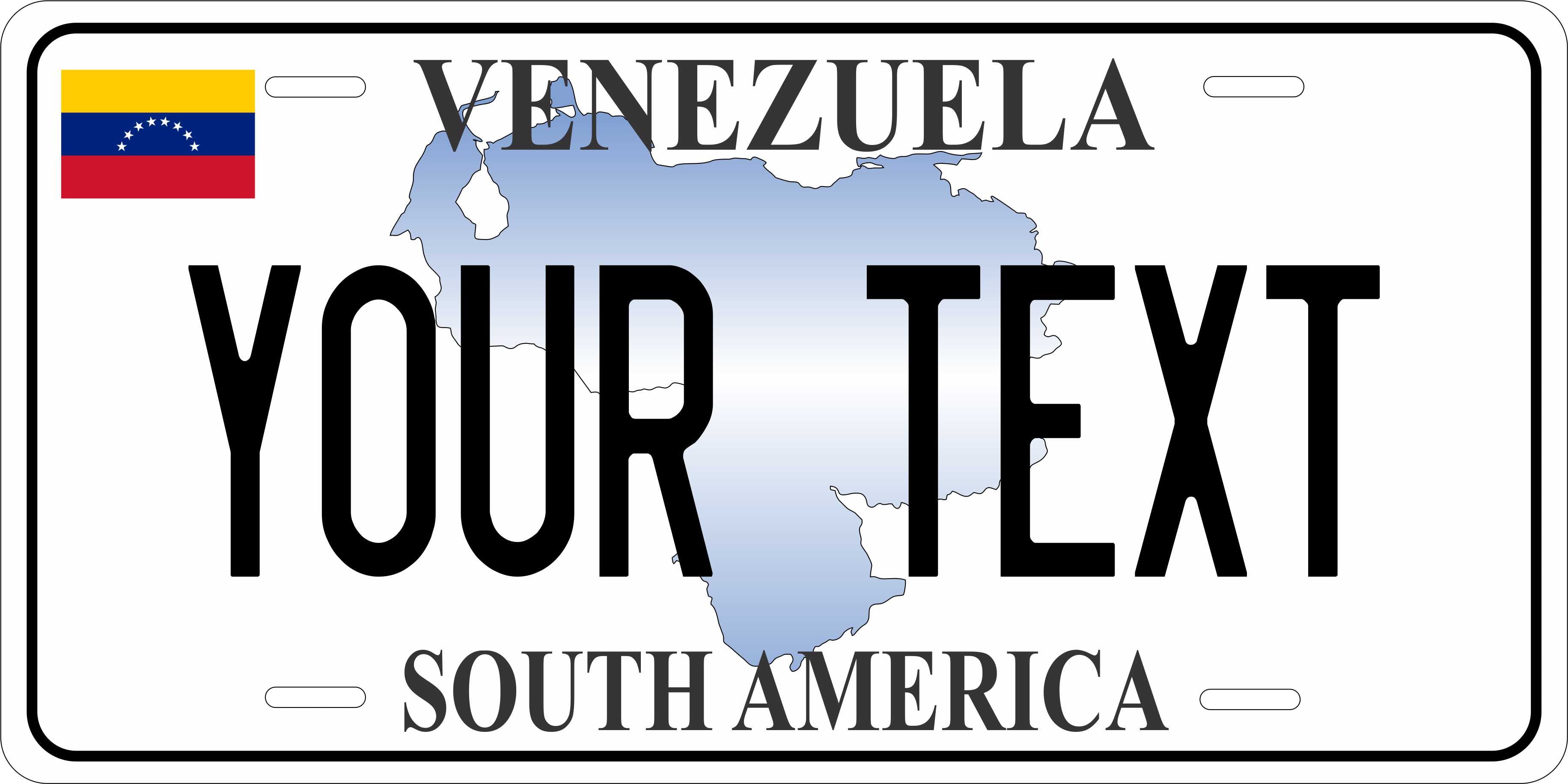 Venezuela Map CSA License Plate Custom Novelty Car Bike Motorcycle