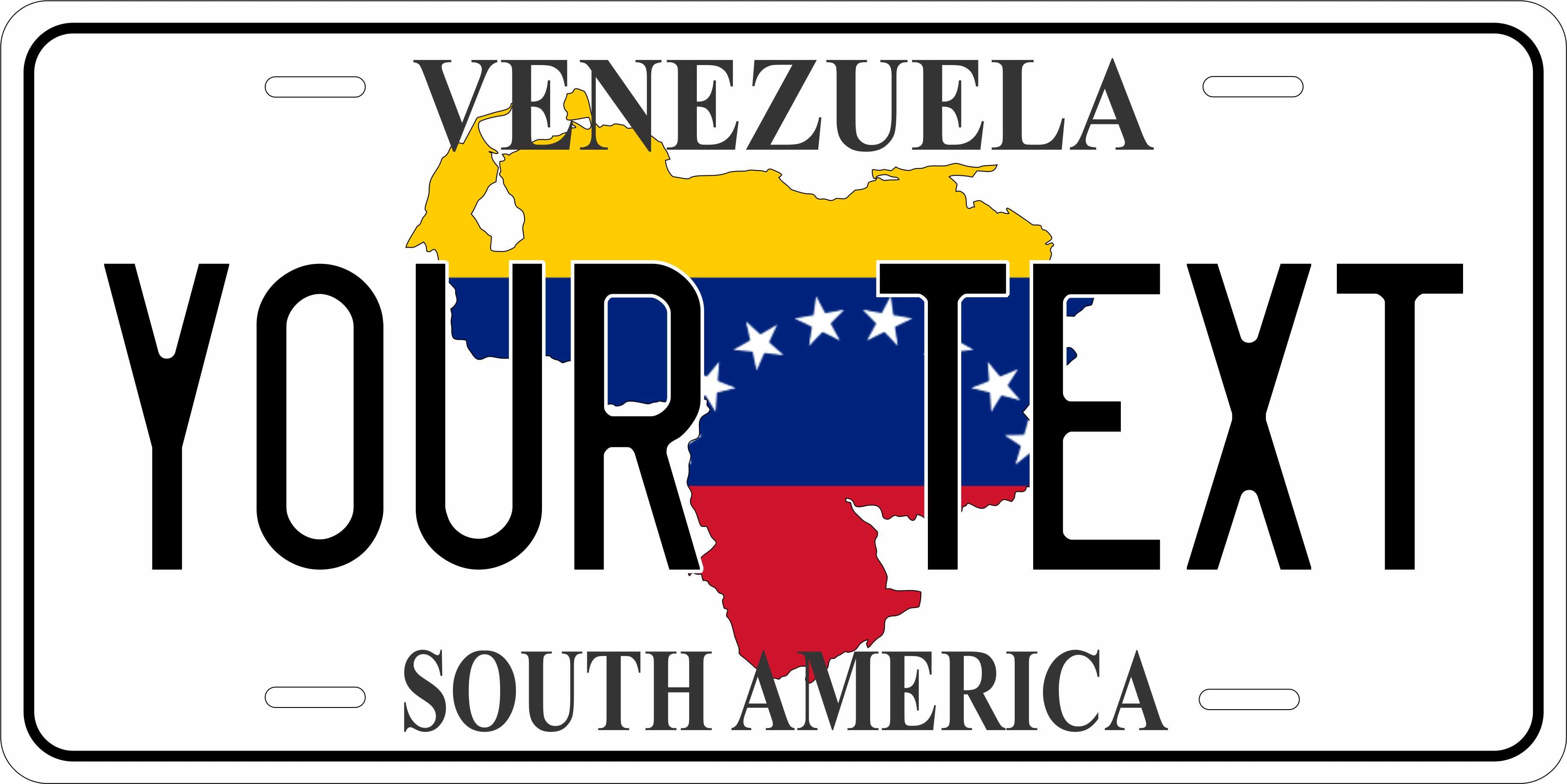 Venezuela Flag Map CSA License Plate Custom Novelty Car Bike Motorcycle