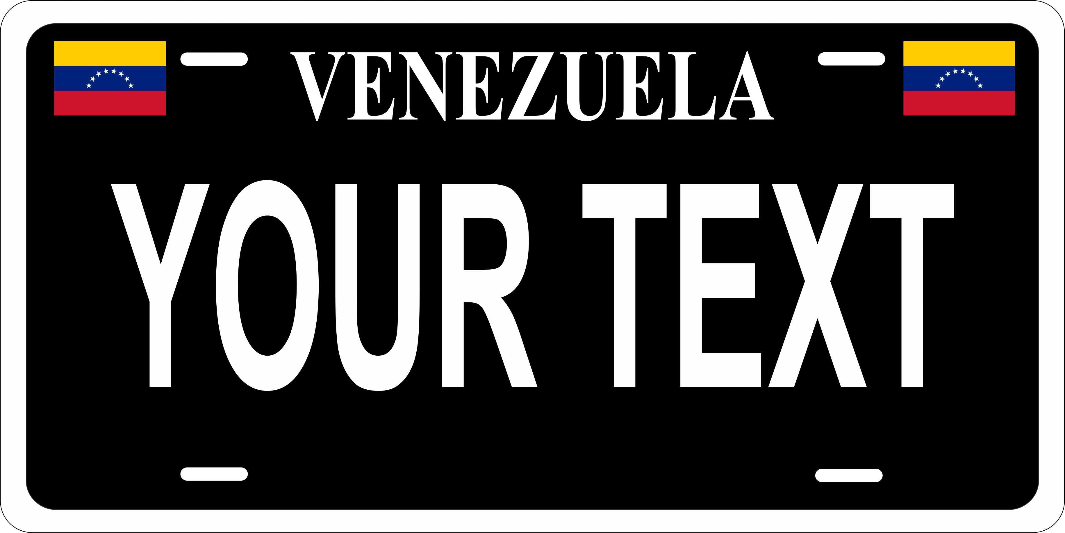 Venezuela Black CSA License Plate Custom Novelty Car Bike Motorcycle