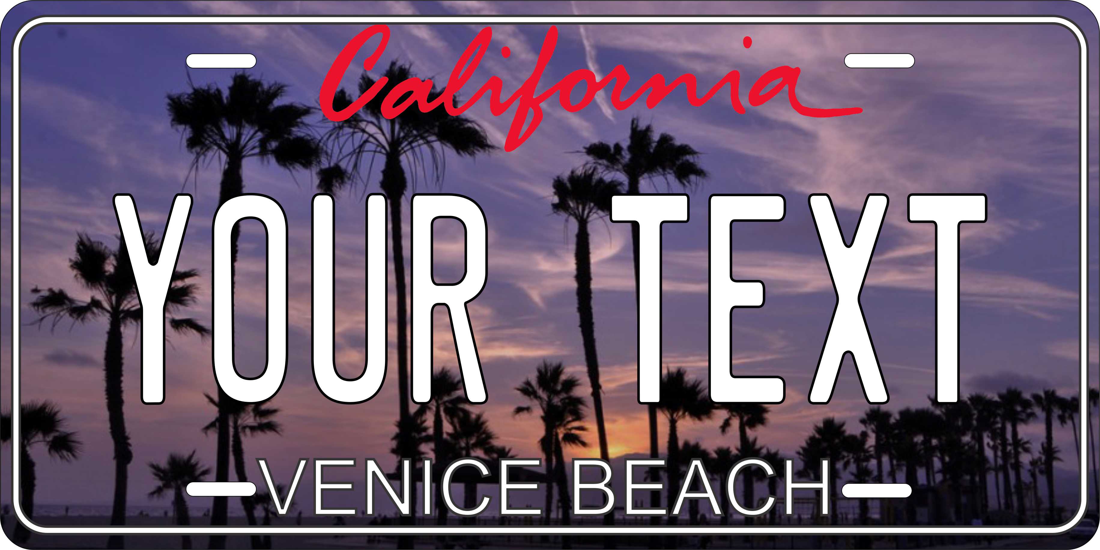 Venice Beach California USA city License Plate personalized Novelty Fun Car Bike Motorcycle