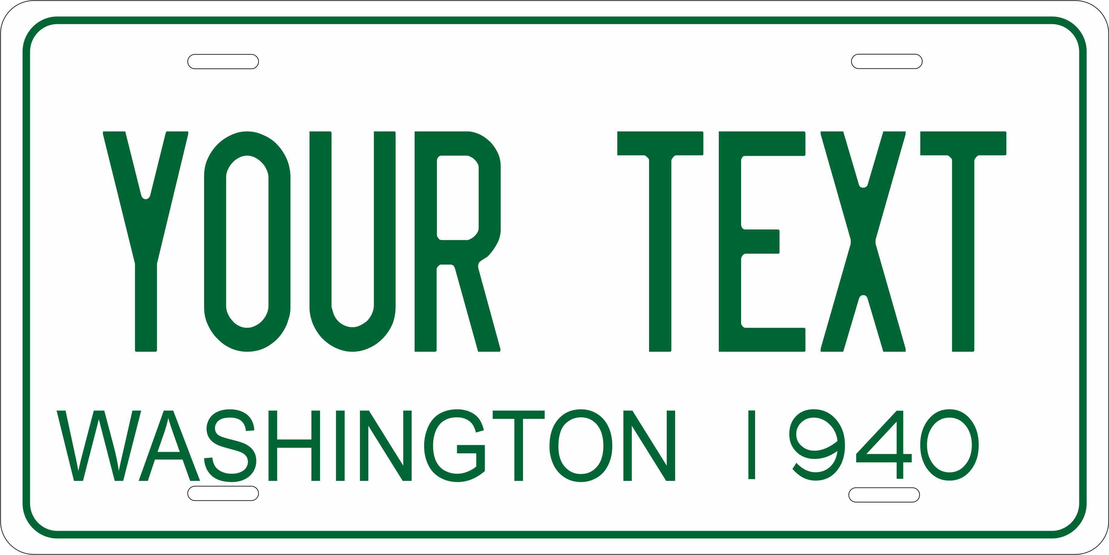 Washington State 1940 License Plate Personalized Novelty Fun Car Bike Motorcycle