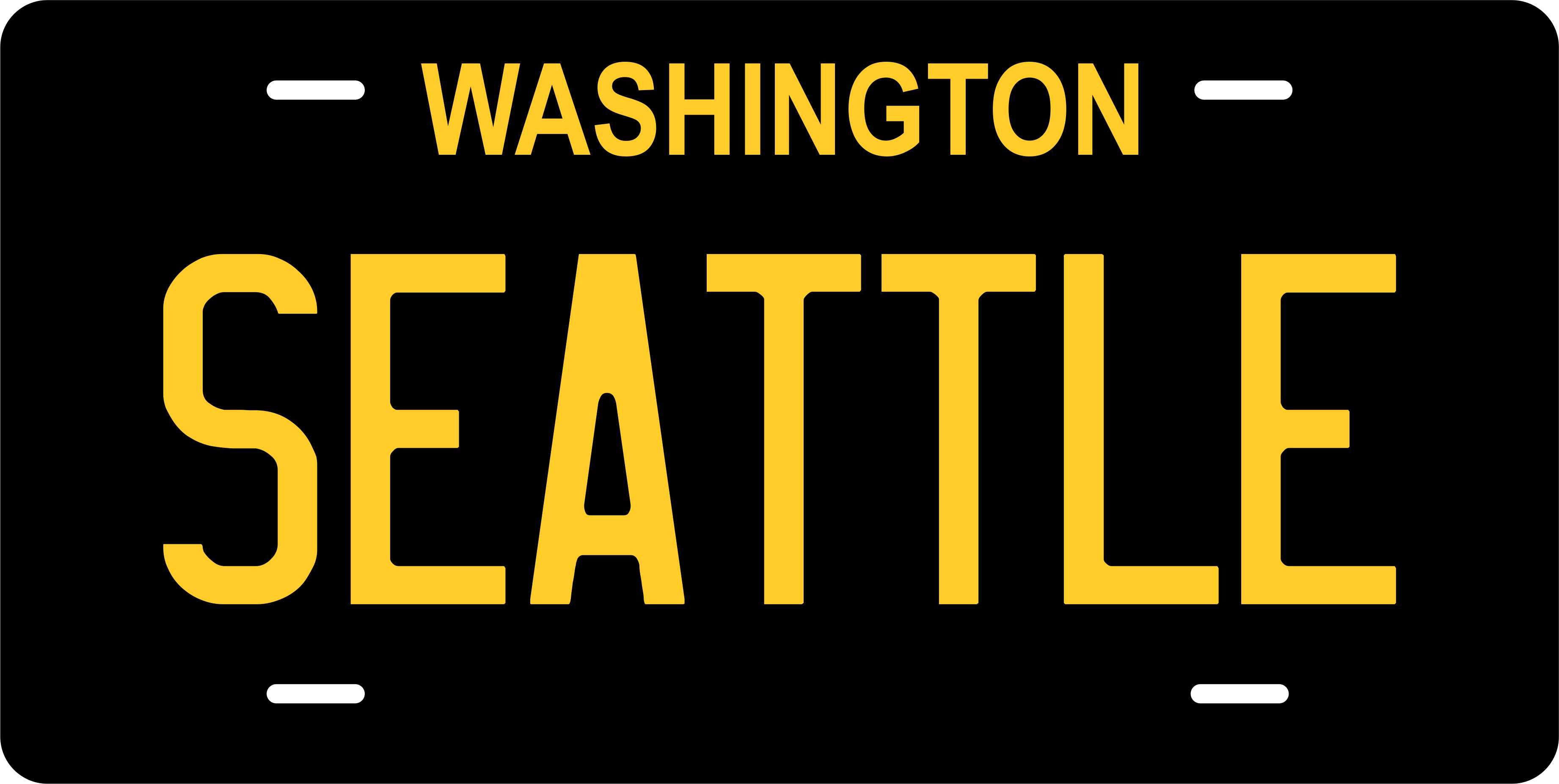Washington State Black Yellow License Plate Personalized Novelty Fun Car Bike Motorcycle
