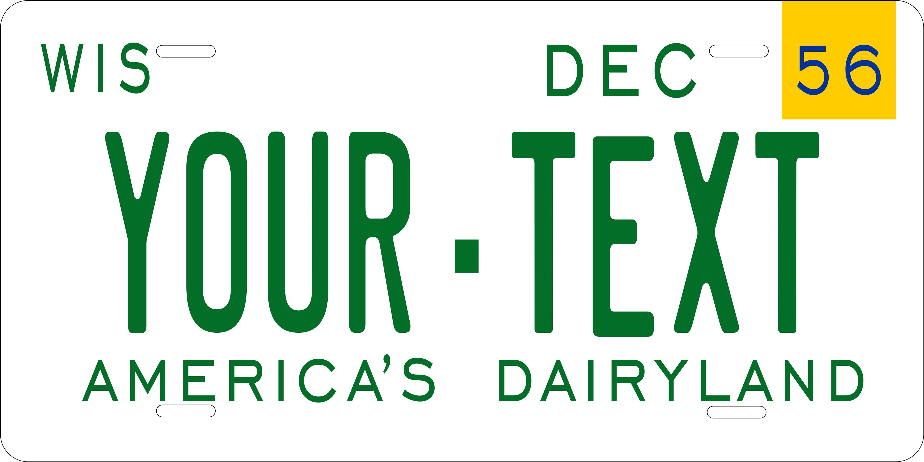 Wisconsin 1956 License Plate Personalized Novelty Fun Car Bike Motorcycle