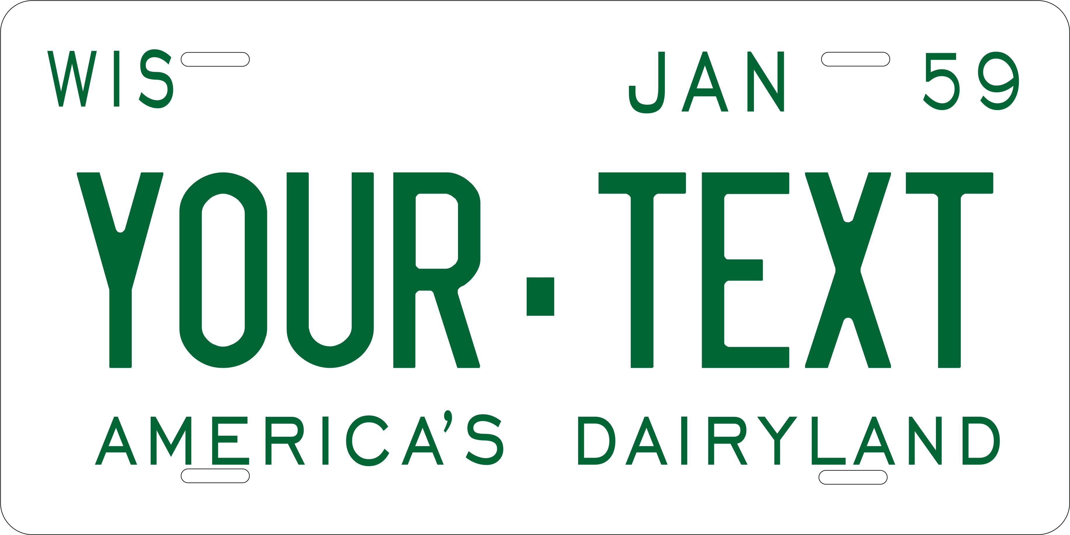 Wisconsin 1959 License Plate Personalized Novelty Fun Car Bike Motorcycle