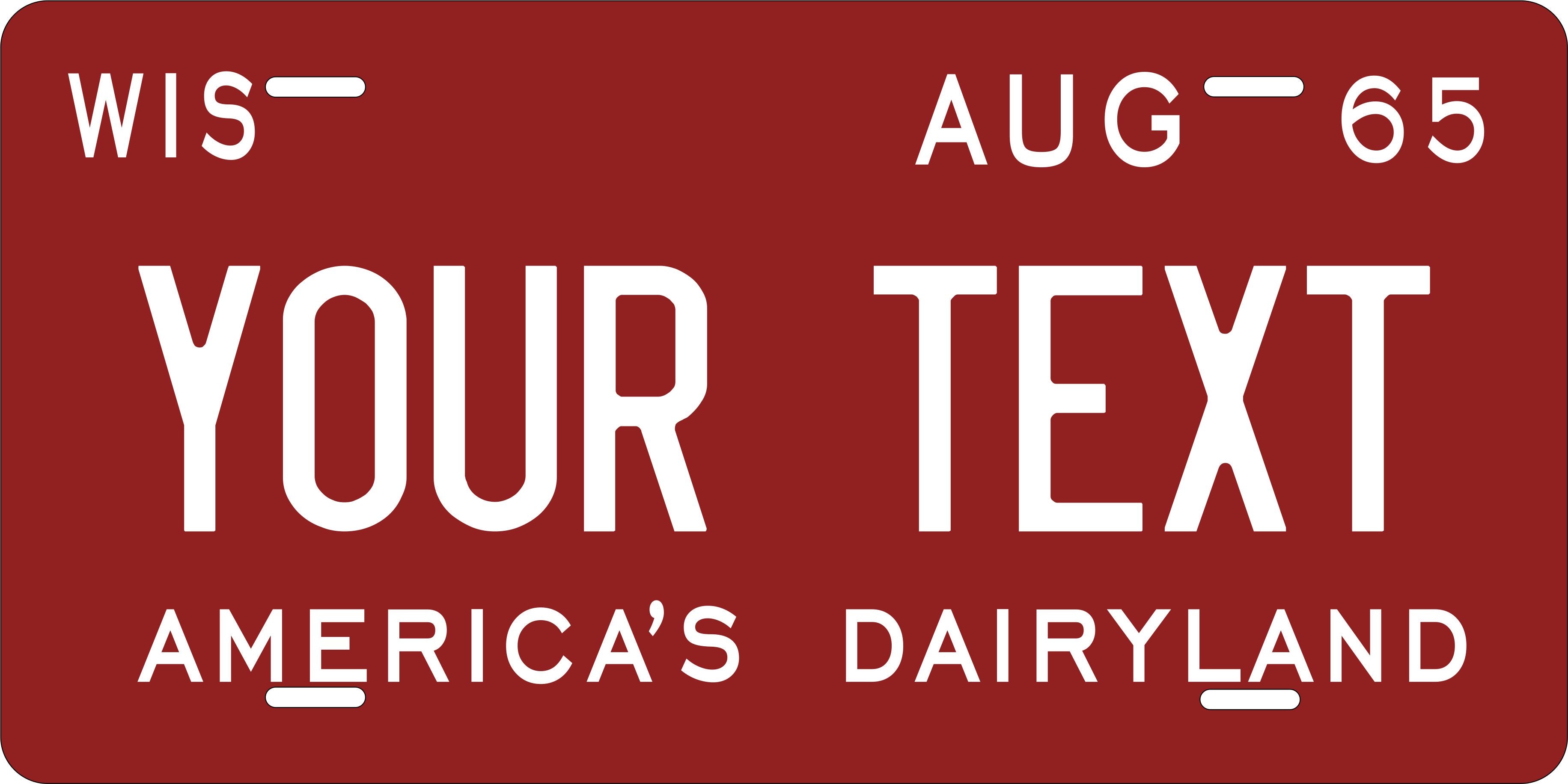 Wisconsin 1965 License Plate Personalized Novelty Fun Car Bike Motorcycle