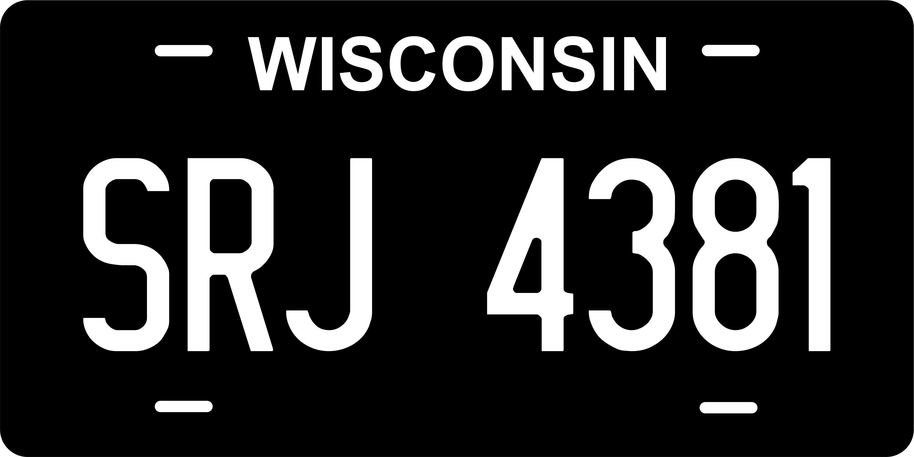 Wisconsin Black White License Plate Personalized Novelty Fun Car Bike Motorcycle