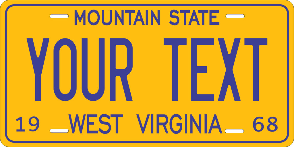West Virginia 1968 License Plate Personalized Novelty Fun Car Bike Motorcycle