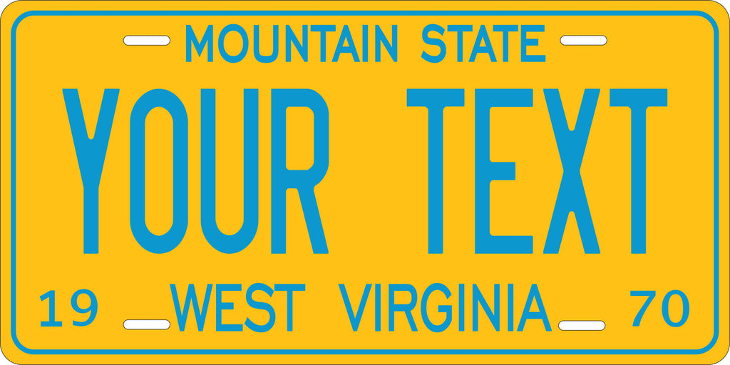 West Virginia 1970 License Plate Personalized Novelty Fun Car Bike Motorcycle