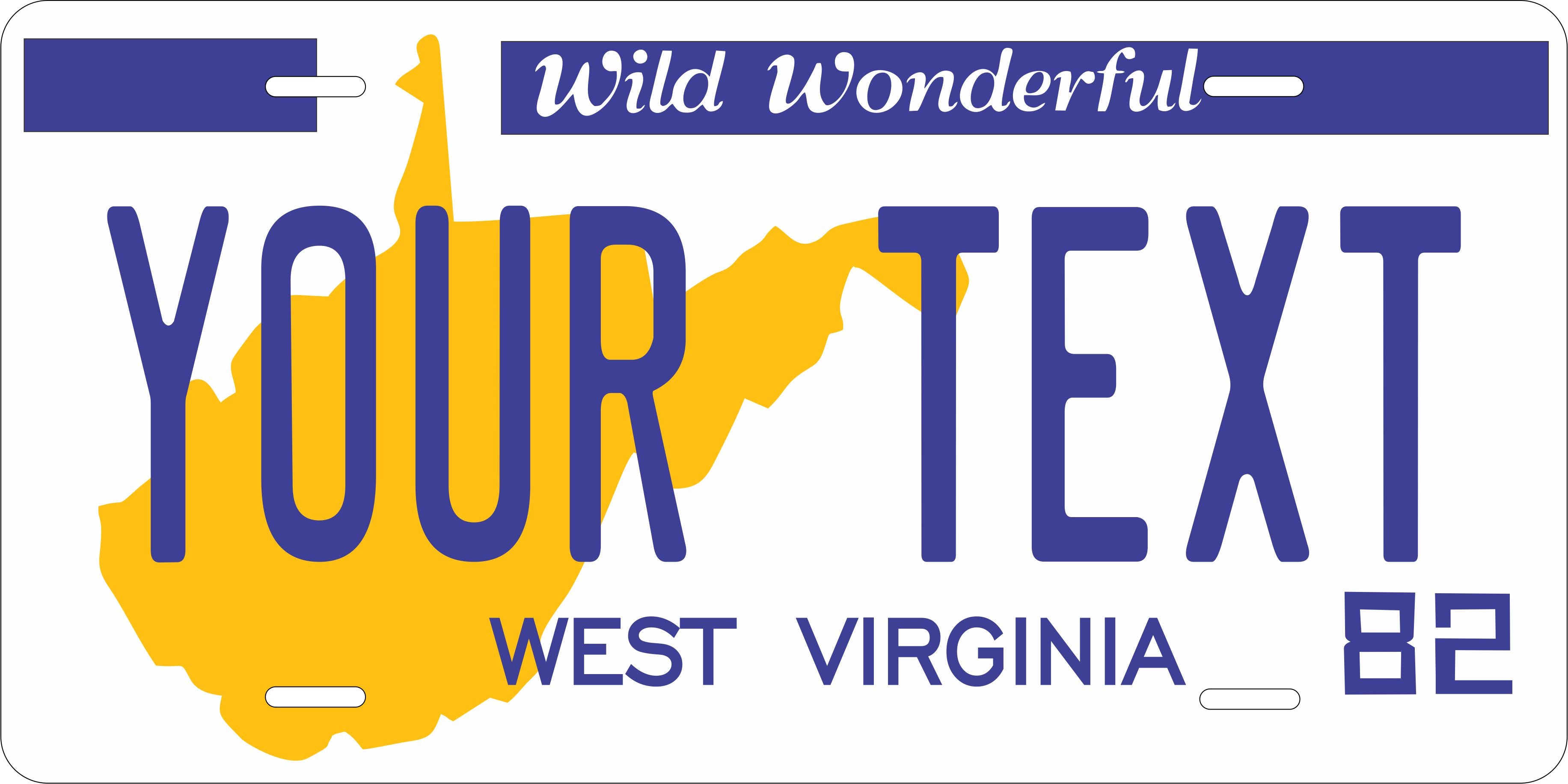 West Virginia 1982 License Plate Personalized Novelty Fun Car Bike Motorcycle
