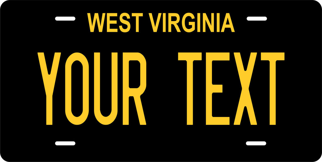 West Virginia Black Yellow License Plate Personalized Novelty Fun Car Bike Motorcycle