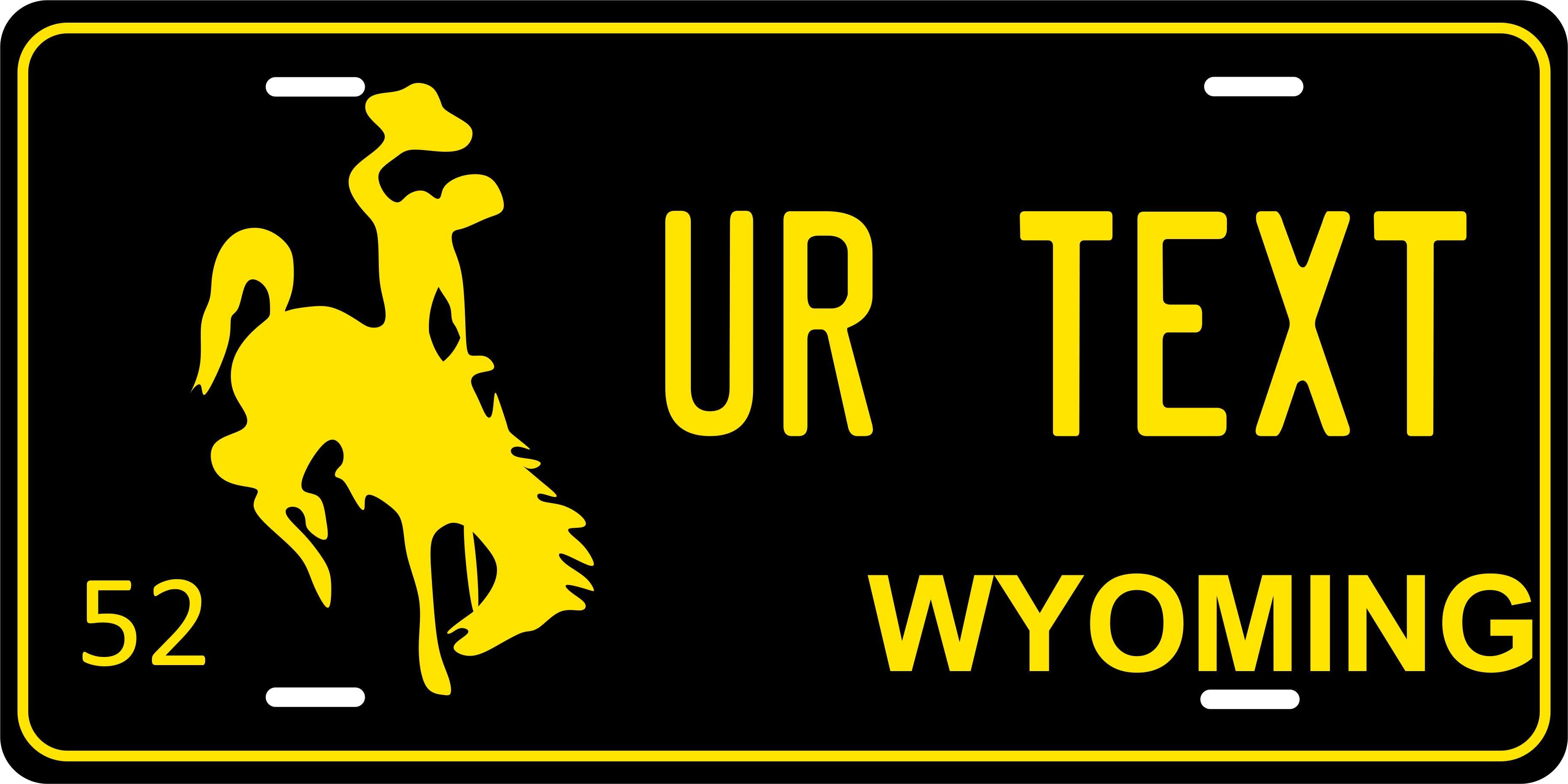 Wyoming 1952 License Plate Yellow personalized Novelty Fun Car Bike Motorcycle