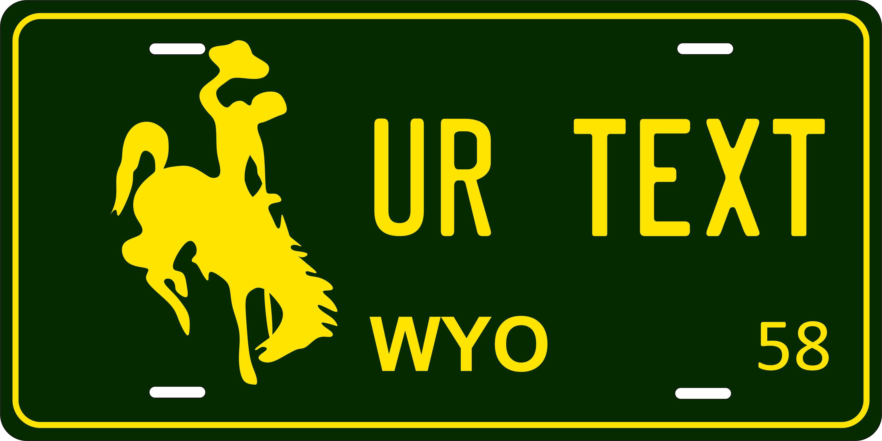 Wyoming 1958 License Plate Yellow personalized Novelty Fun Car Bike Motorcycle