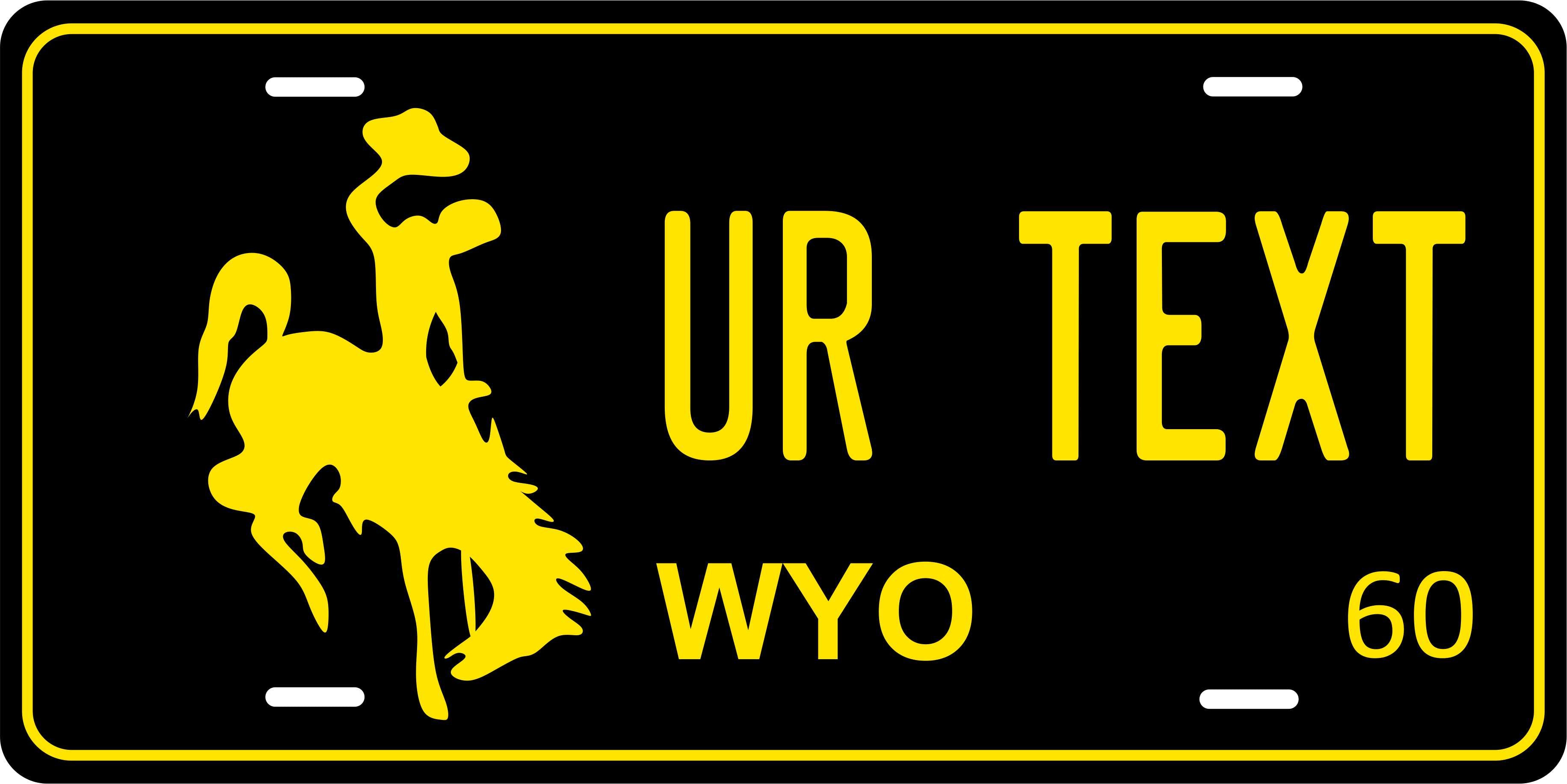 Wyoming 1960 License Plate Yellow personalized Novelty Fun Car Bike Motorcycle