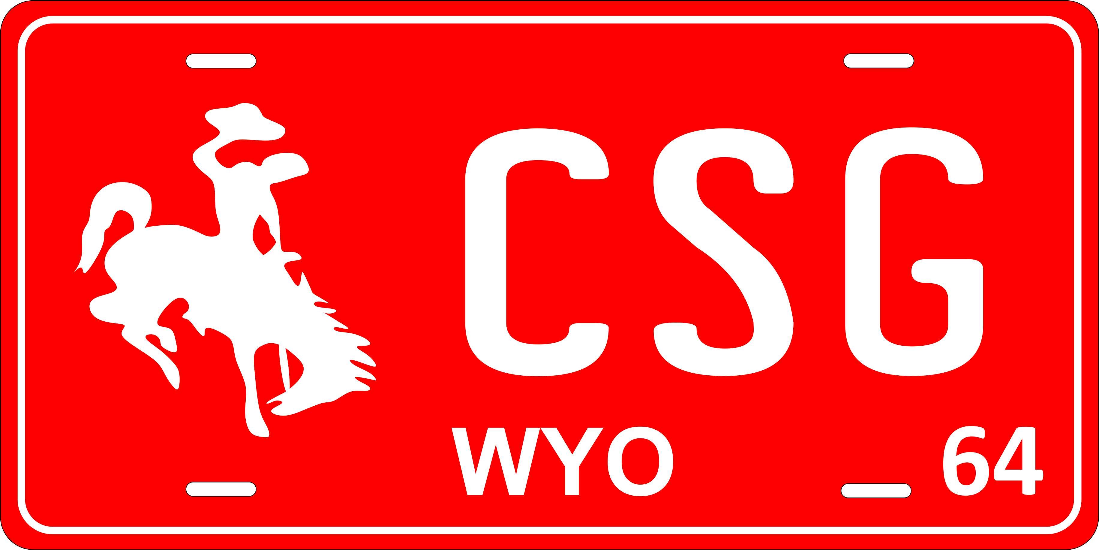 Wyoming 1964 License Plate Yellow personalized Novelty Fun Car Bike Motorcycle