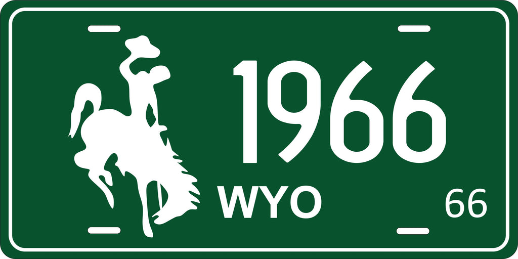 Wyoming 1966 License Plate Yellow personalized Novelty Fun Car Bike Motorcycle