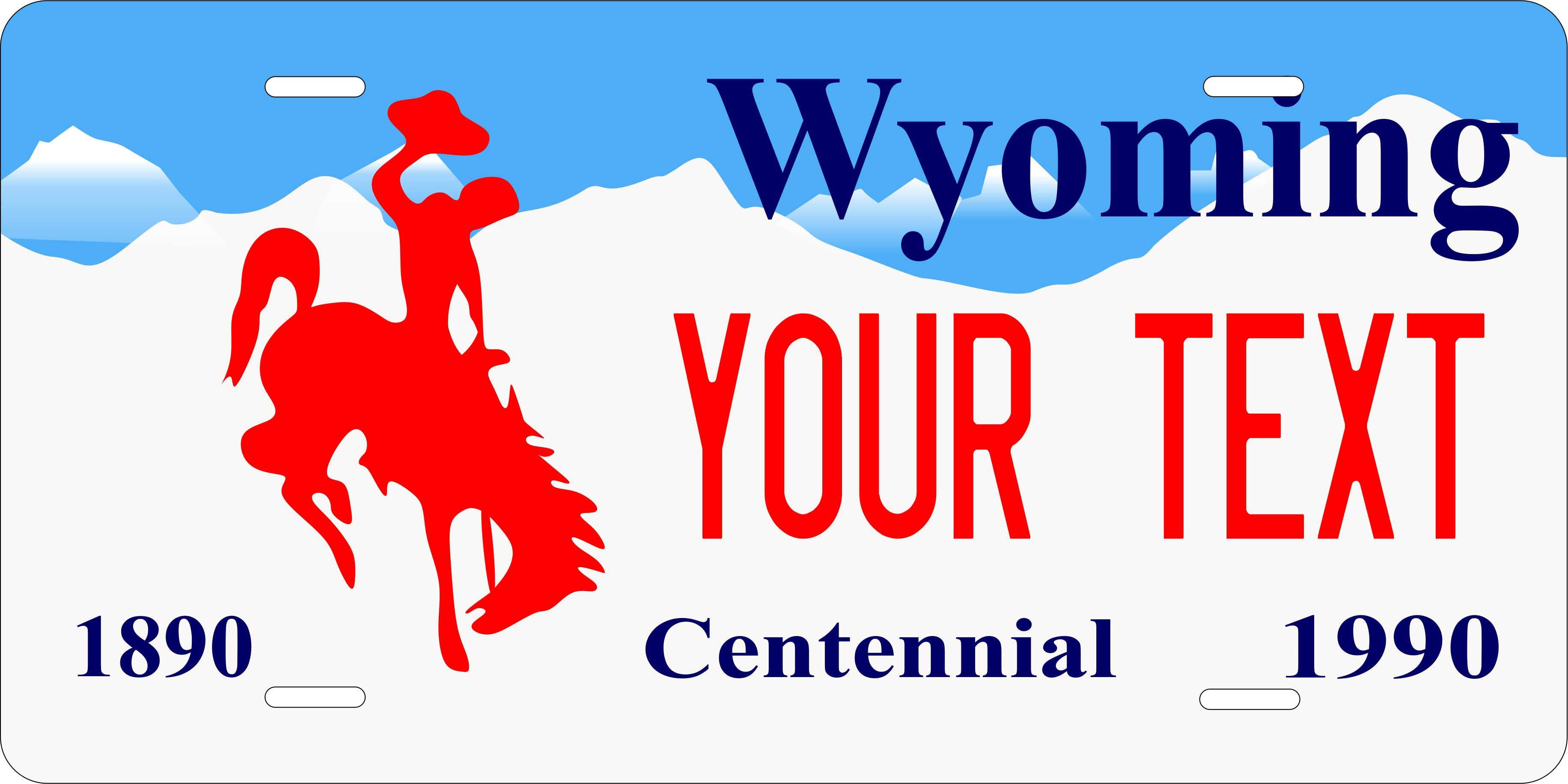 Wyoming 1990 License Plate Yellow personalized Novelty Fun Car Bike Motorcycle