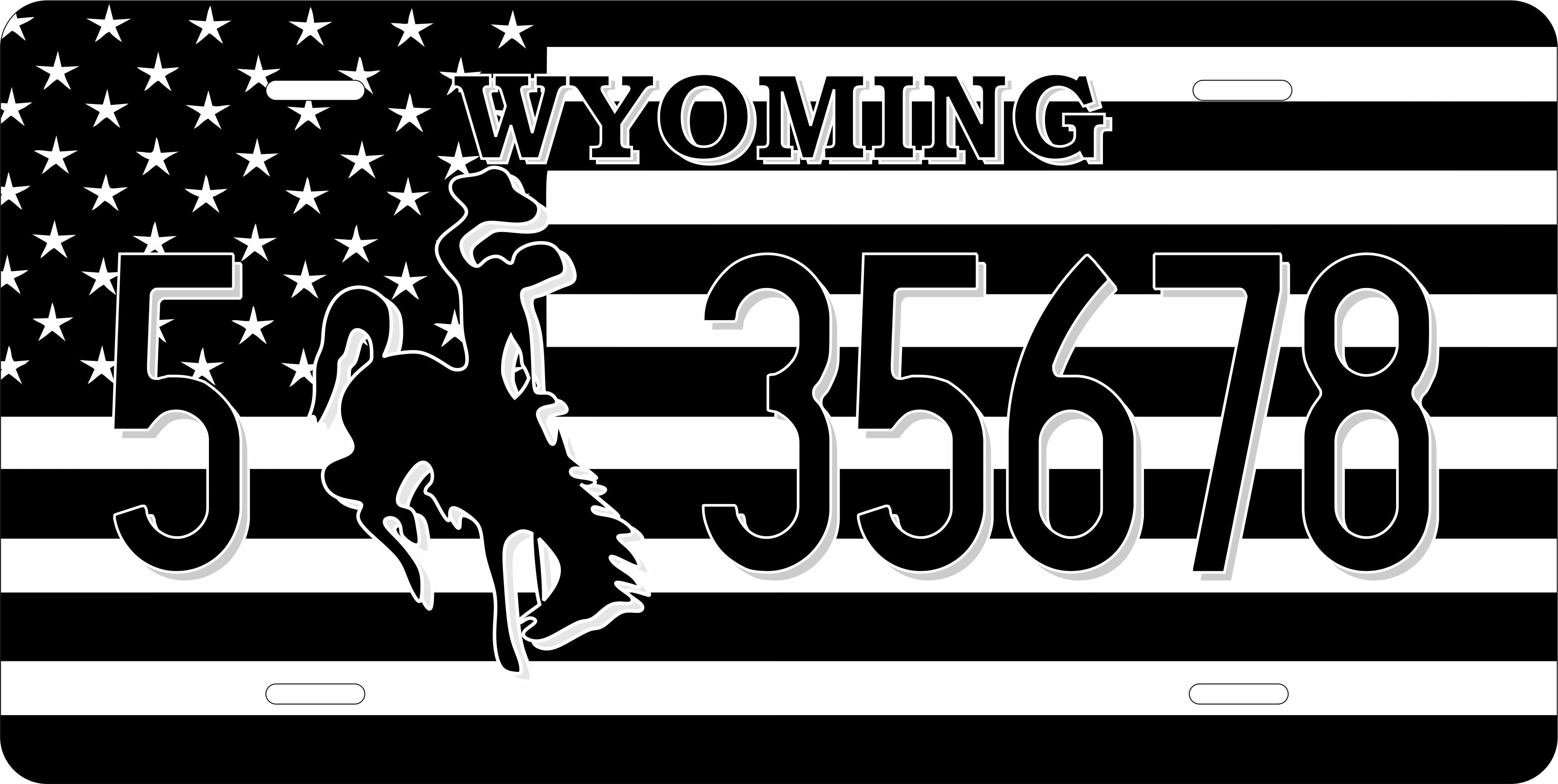Wyoming USA Flag License Plate Yellow personalized Novelty Fun Car Bike Motorcycle