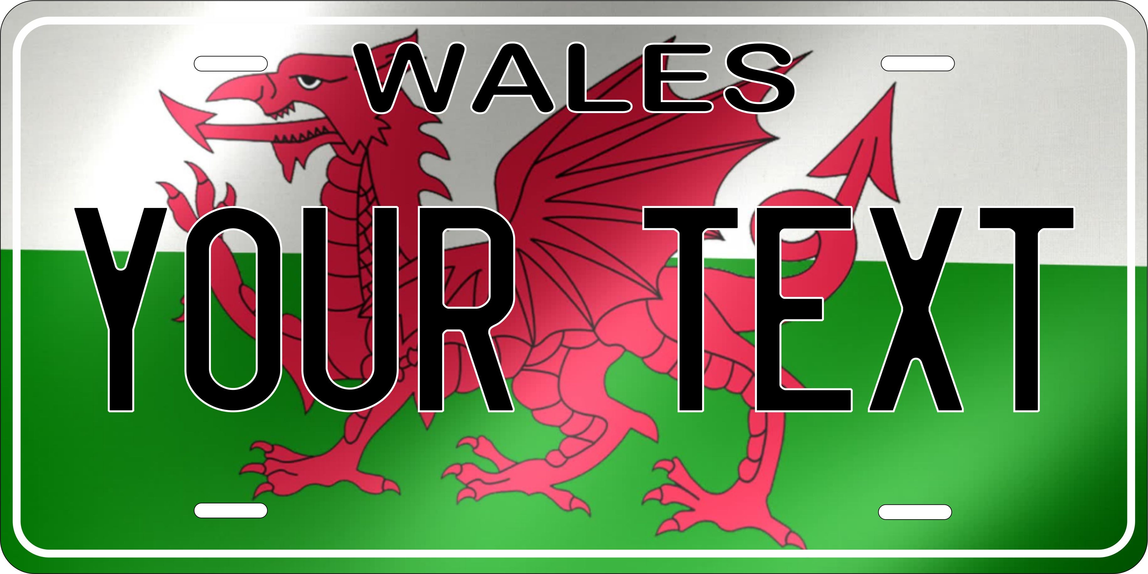 Wales Europe Flag Wave License Plate personalized Novelty Fun Car Bike Motorcycle