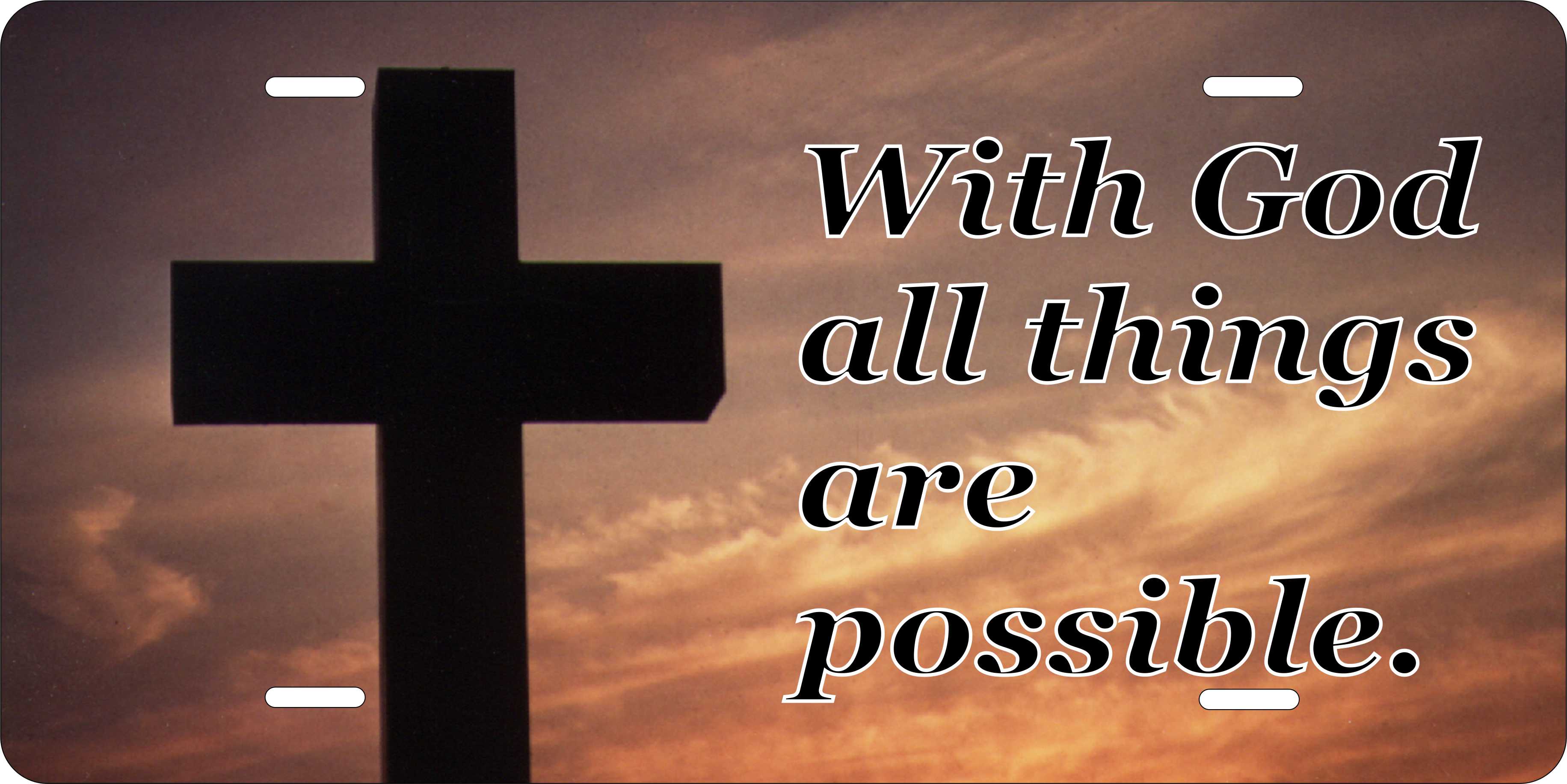 With God Christian License Plate personalized Novelty Fun Car Bike Motorcycle