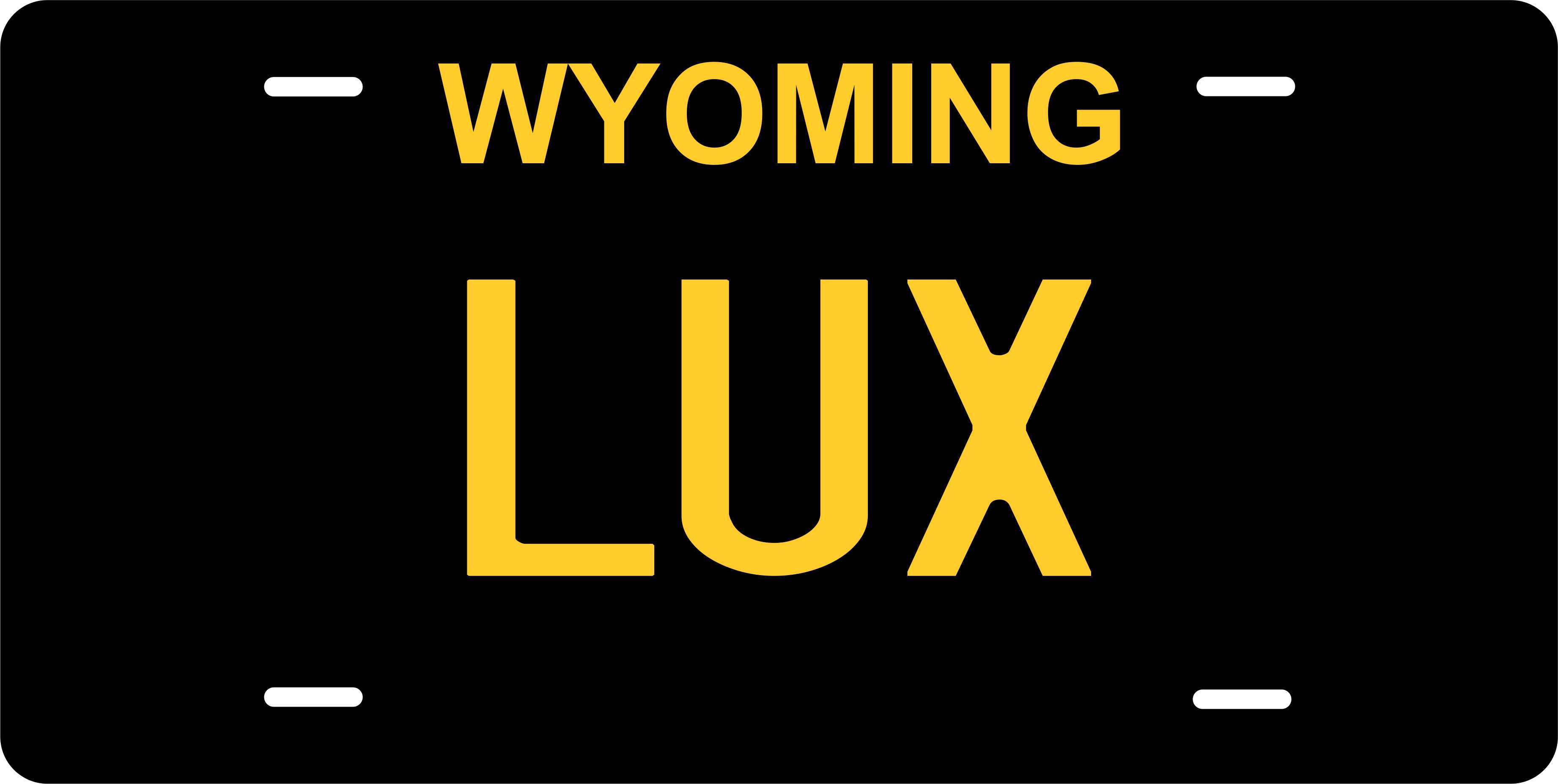 Wyoming Black Yellow License Plate Yellow personalized Novelty Fun Car Bike Motorcycle