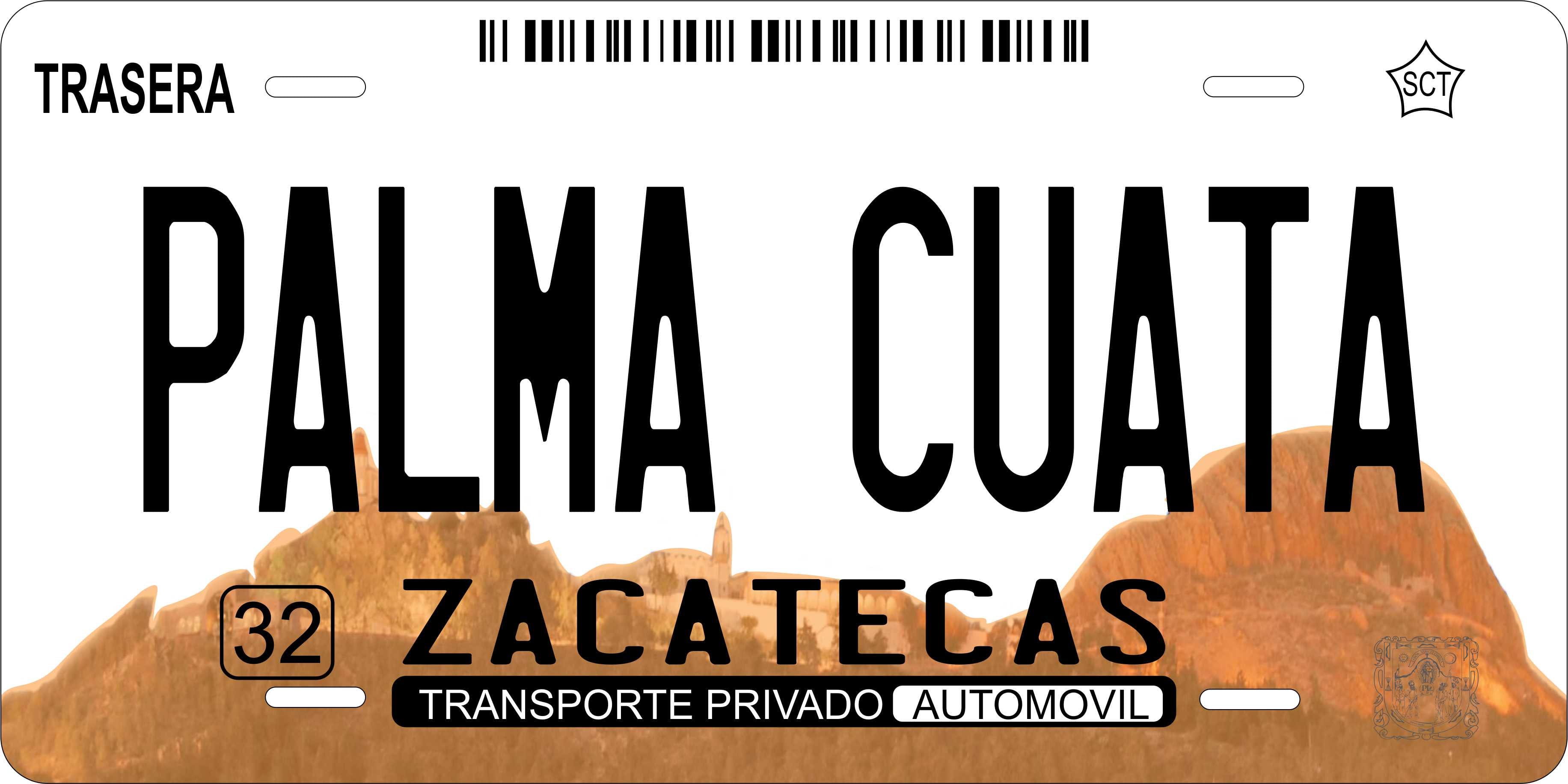 Zacatecas 2002 Mexico CA License Plate Personalized Novelty Fun Car Bike Motorcycle