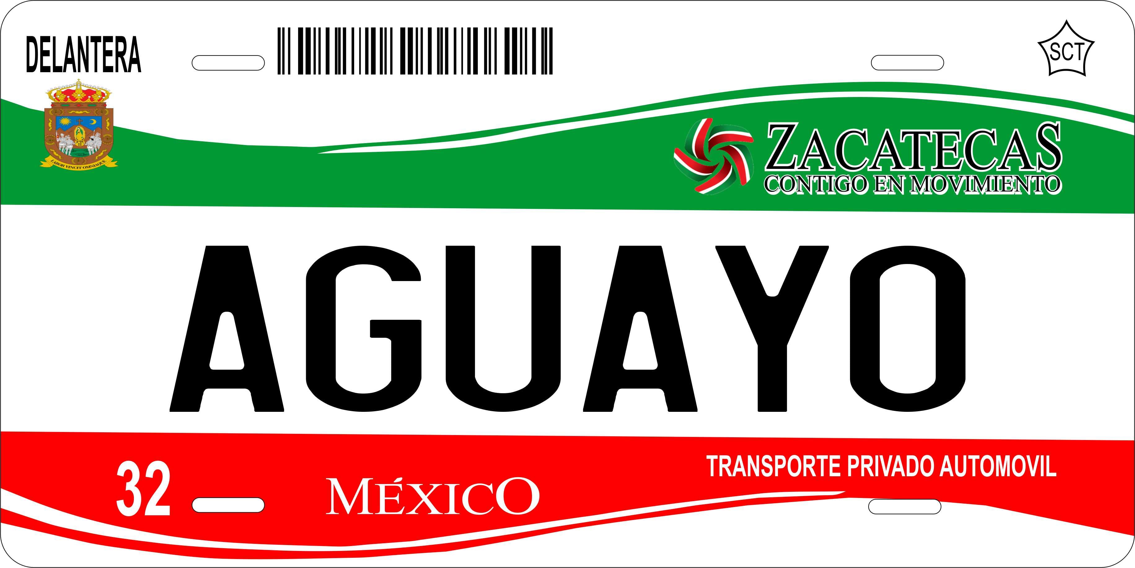 Zacatecas 2011 Mexico CA License Plate Personalized Novelty Fun Car Bike Motorcycle