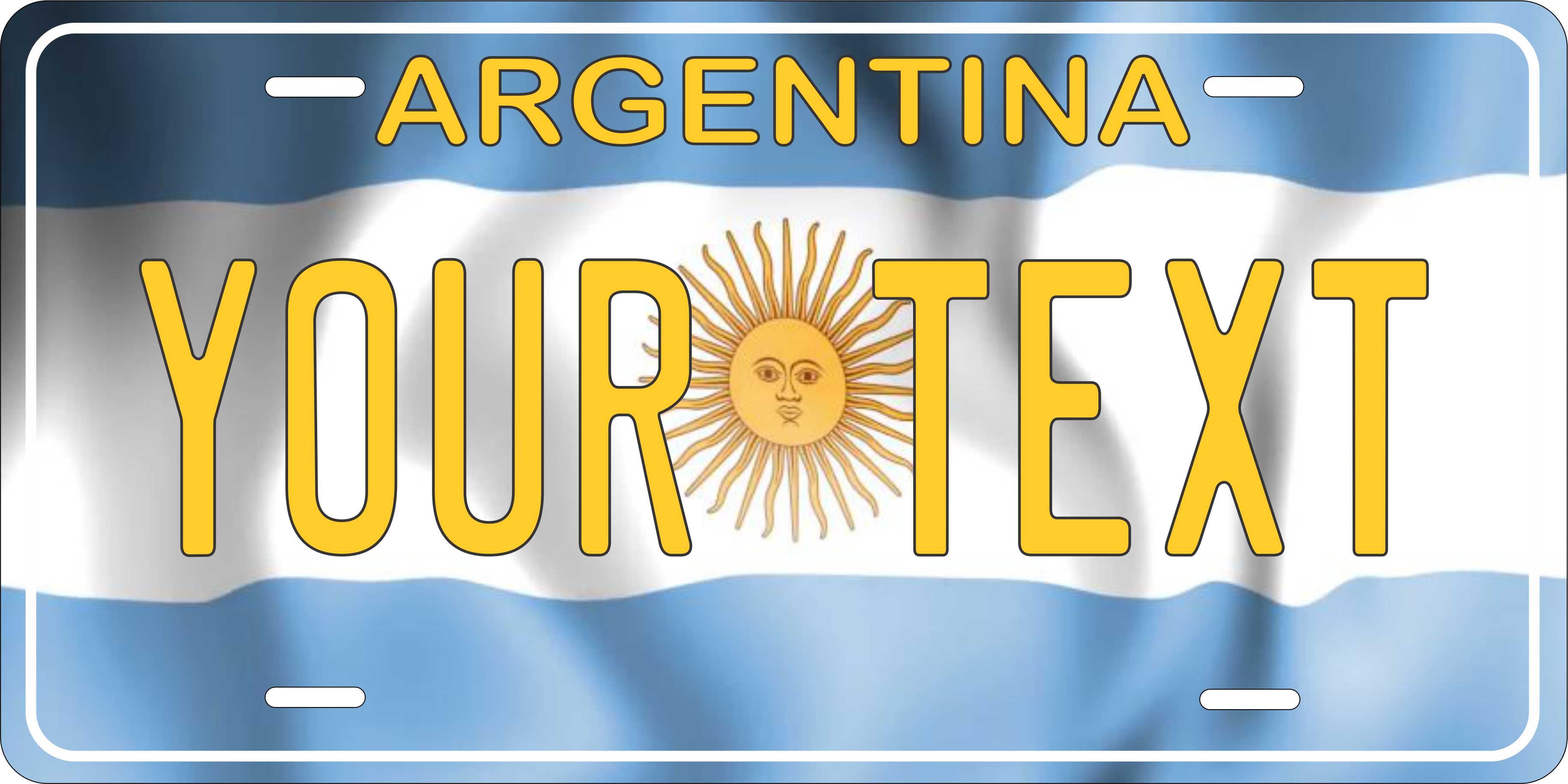 Argentina Flag Wave CSA License Plate Custom Novelty Car Bike Motorcycle