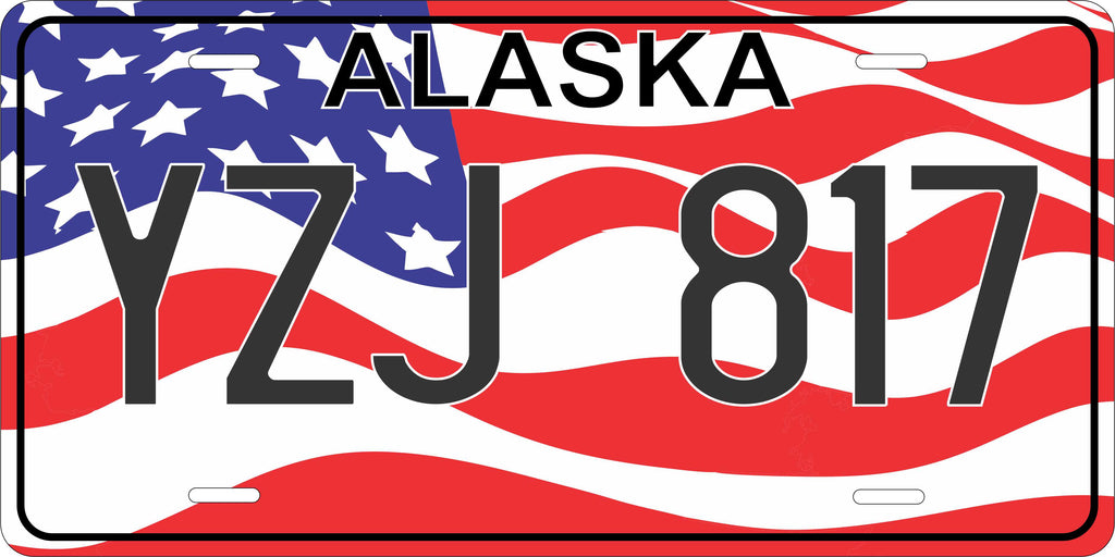 Alaska USA Flag License Plate Yellow personalized Novelty Fun Car Bike Motorcycle