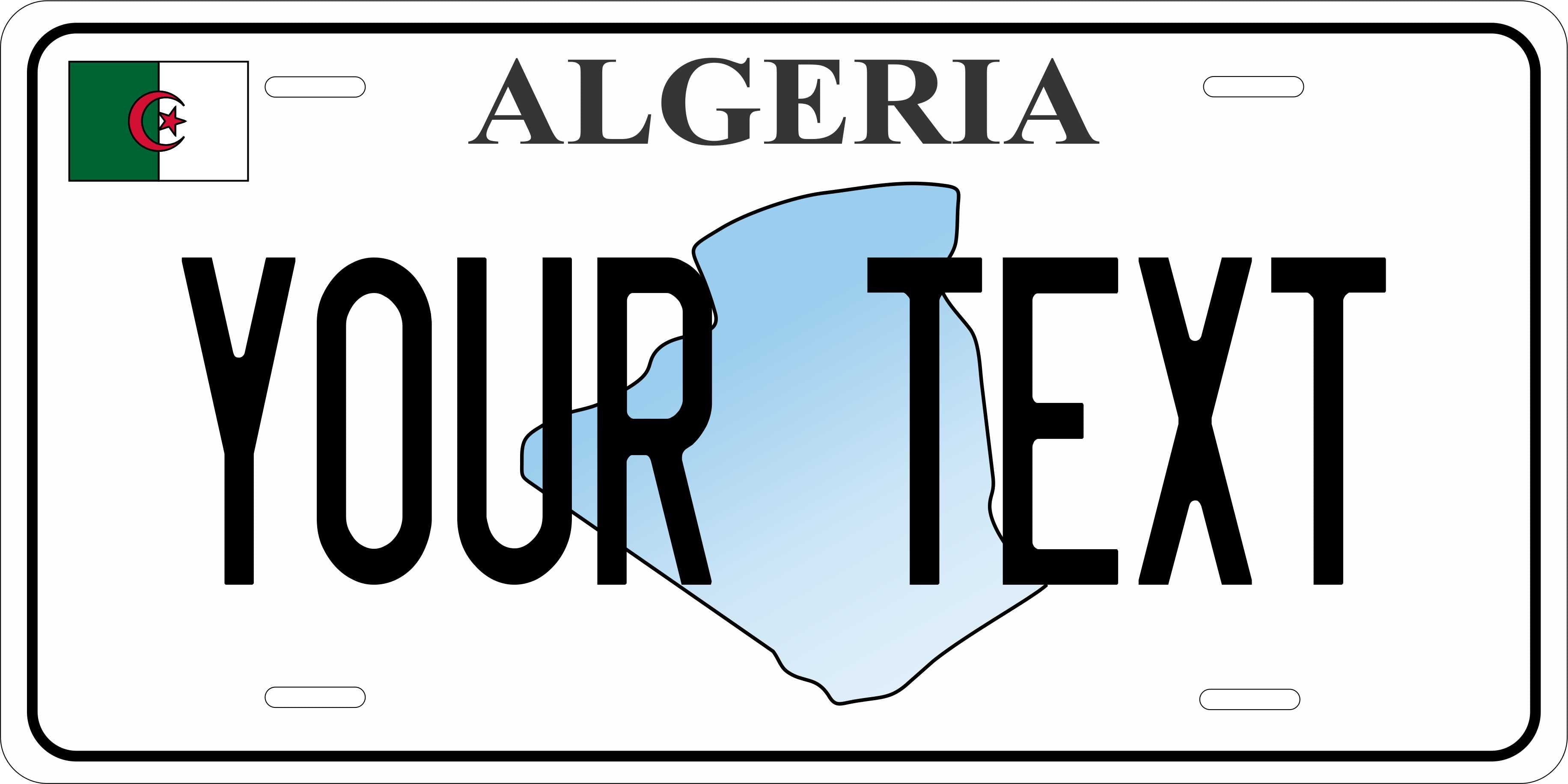 Algeria Africa Flag Outline License Plate personalized Novelty Fun Car Bike Motorcycle