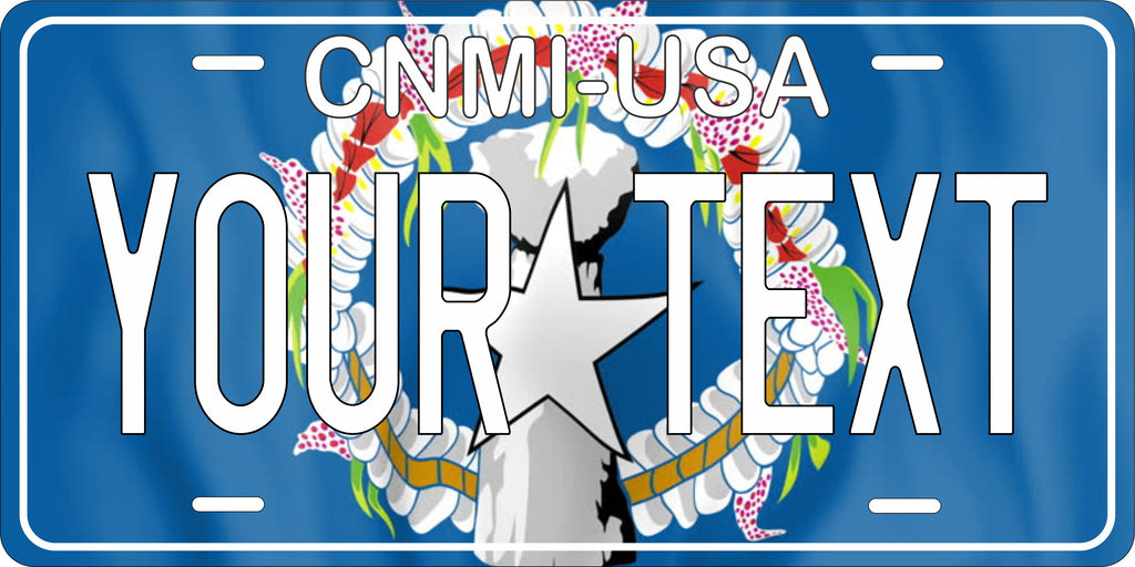 CNMI Flag Waving US Territory License Plate Personalized Novelty Fun Car Bike Motorcycle